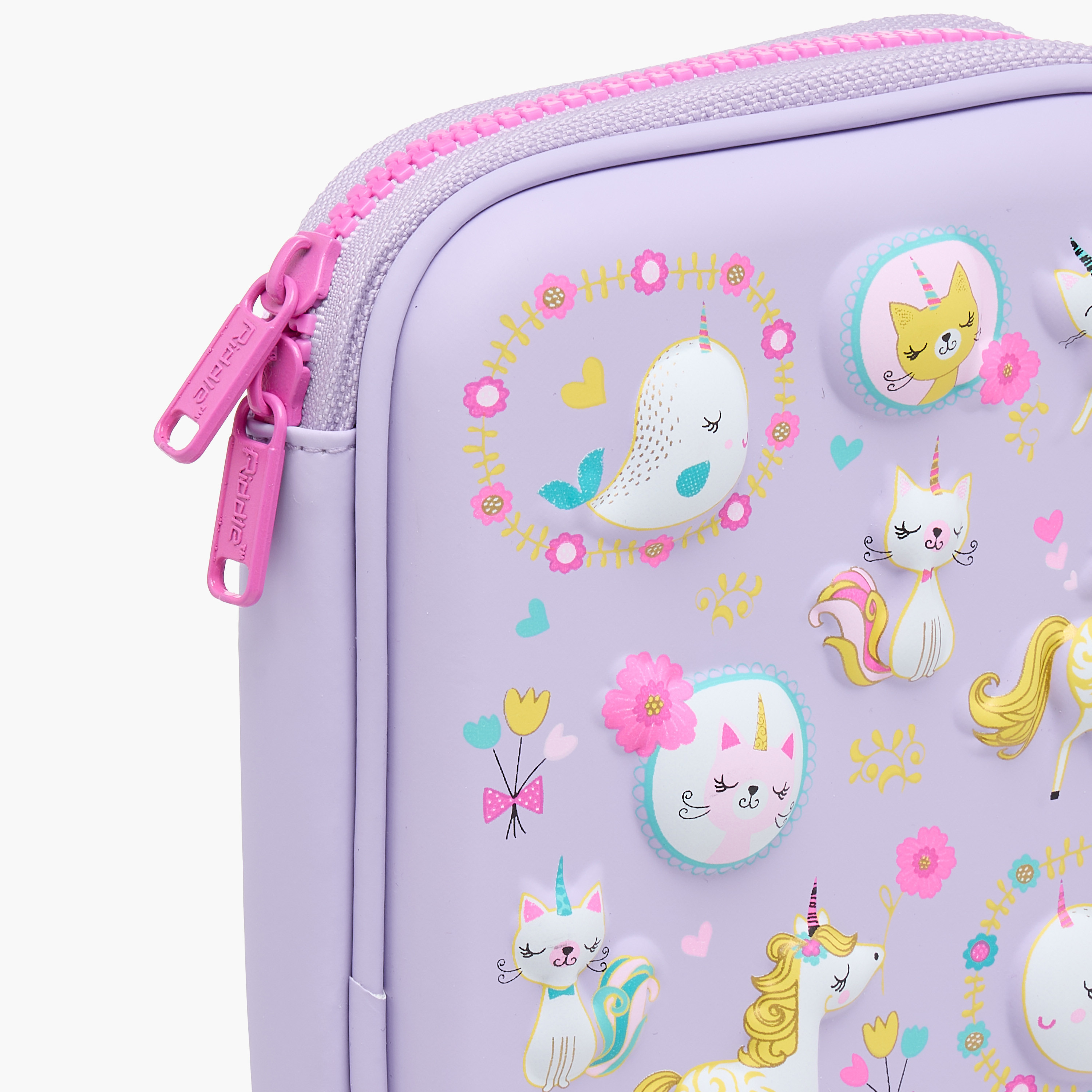 Unicorn Print Pencil Case with Zip Closure-school-stationery-pencilcases-image-9