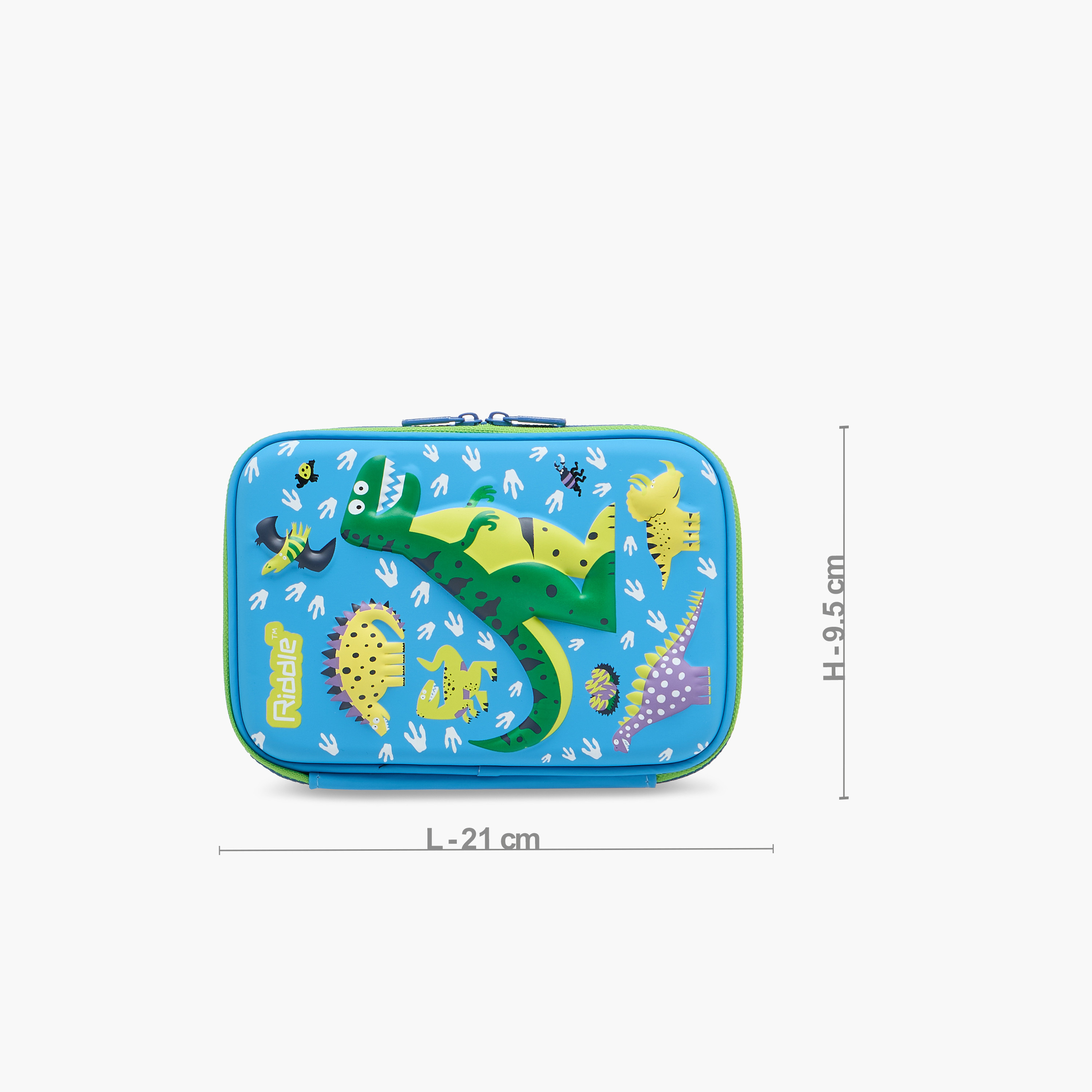 Dinosaur Print Pencil Case with Zip Closure-school-stationery-pencilcases-image-2