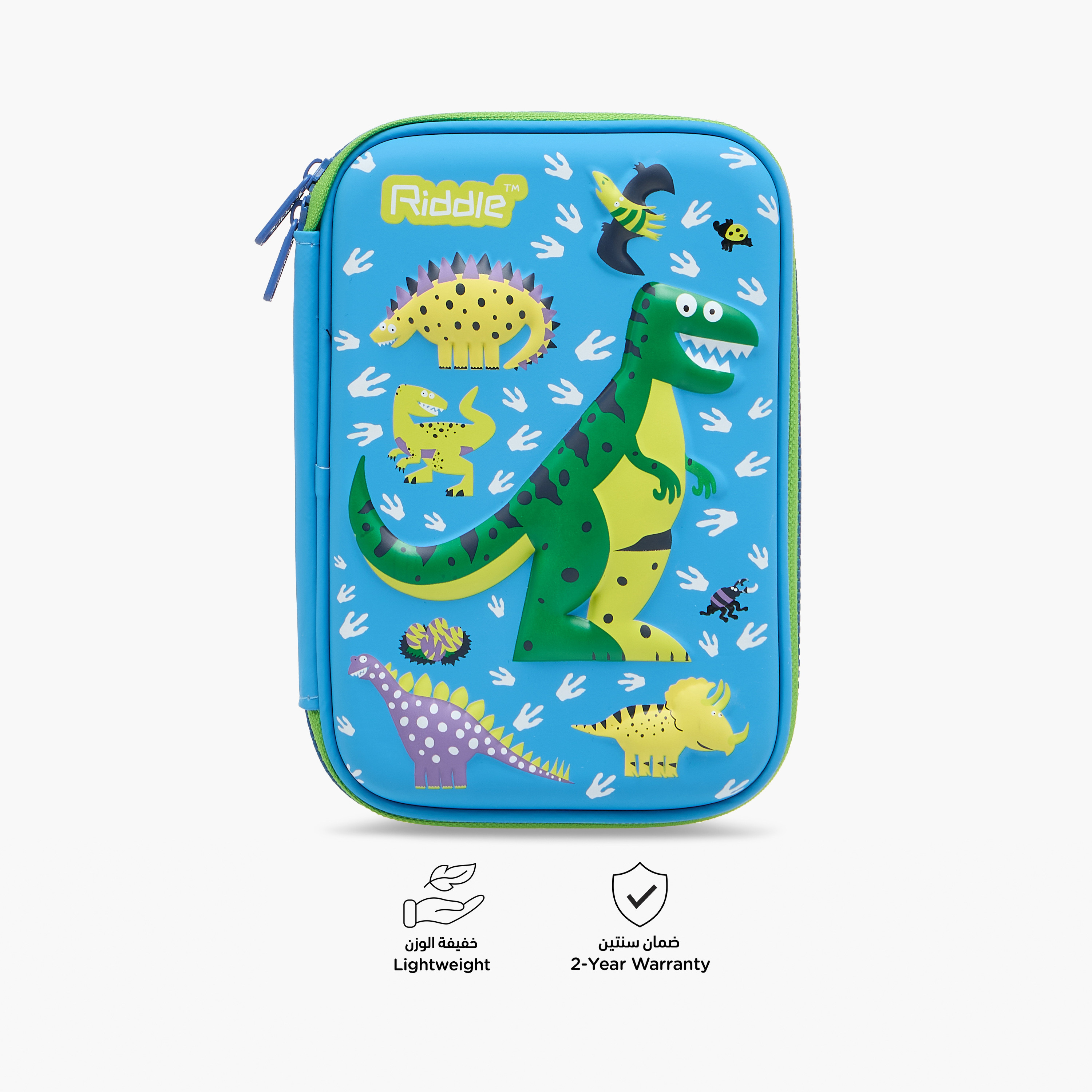 Dinosaur Print Pencil Case with Zip Closure-school-stationery-pencilcases-image-4