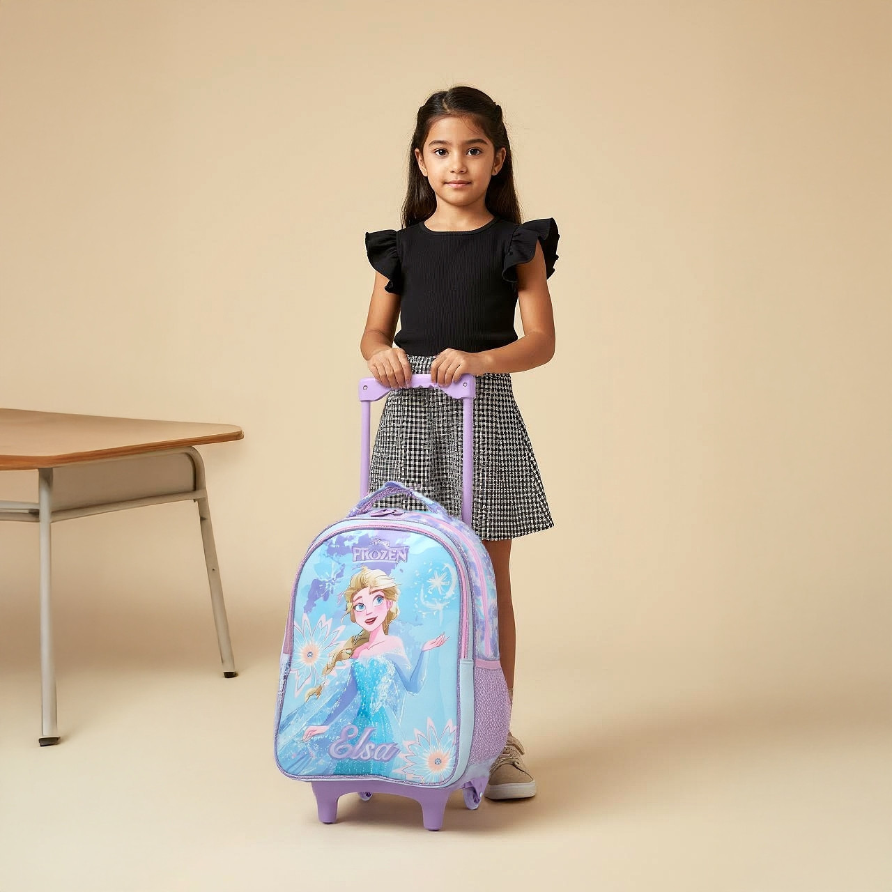 Disney Frozen 3-Piece School Trolley Bag Set for Girls 5-8 Years with Lunch Bag and Pencil Pouch -school-bagsandbackpacks-trolleybags-image-2