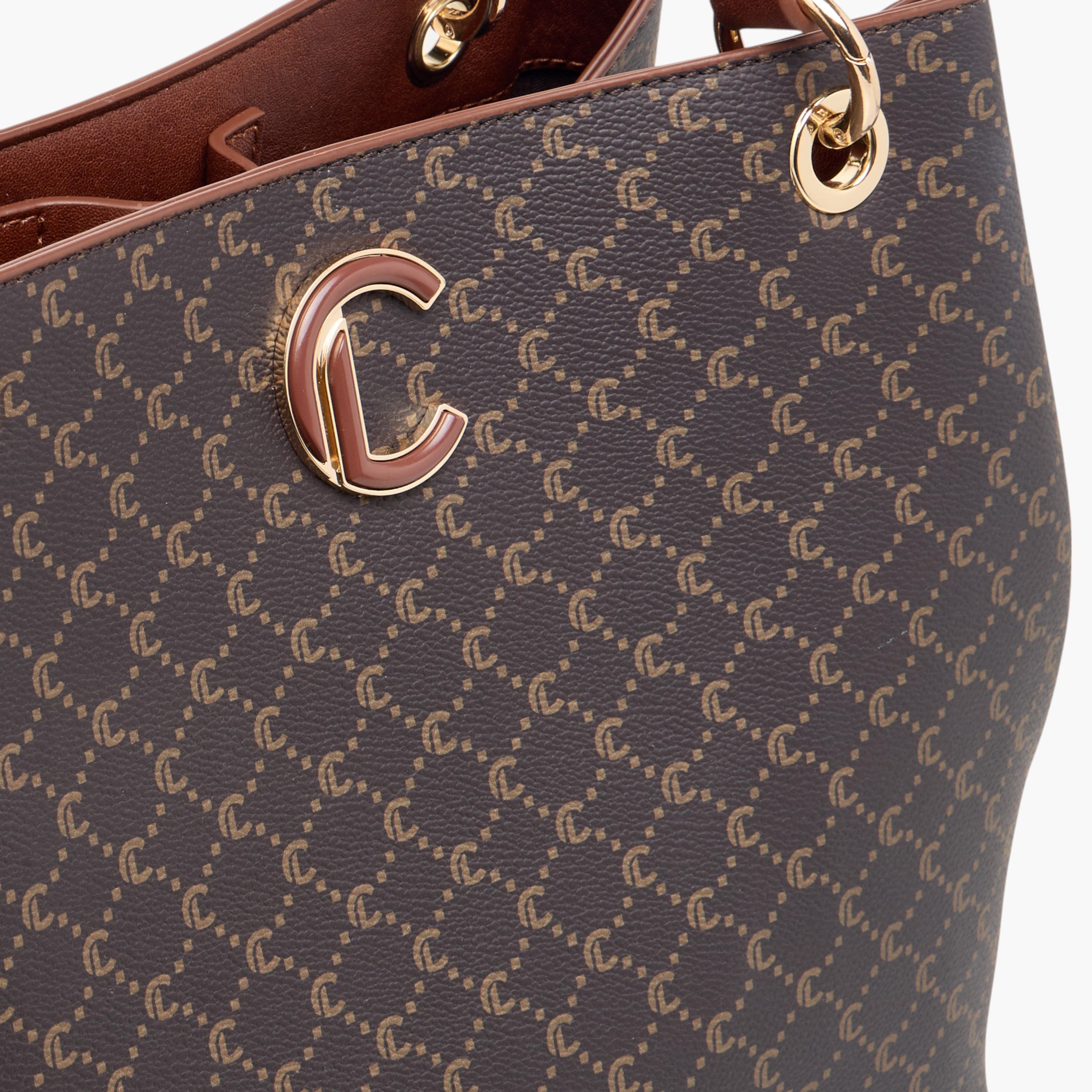 شنطة توت بطبعات مونوجرام وحزام قابل للفصل وسحاب إغلاق من لوكونفورت-women-bagsandwallets-handbags-image-5
