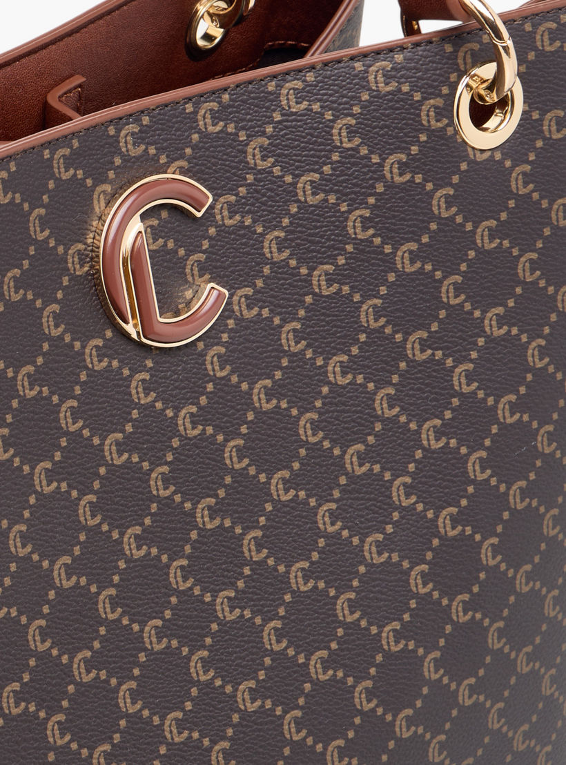 شنطة توت بطبعات مونوجرام وحزام قابل للفصل وسحاب إغلاق من لوكونفورت-women-bagsandwallets-handbags-image-5