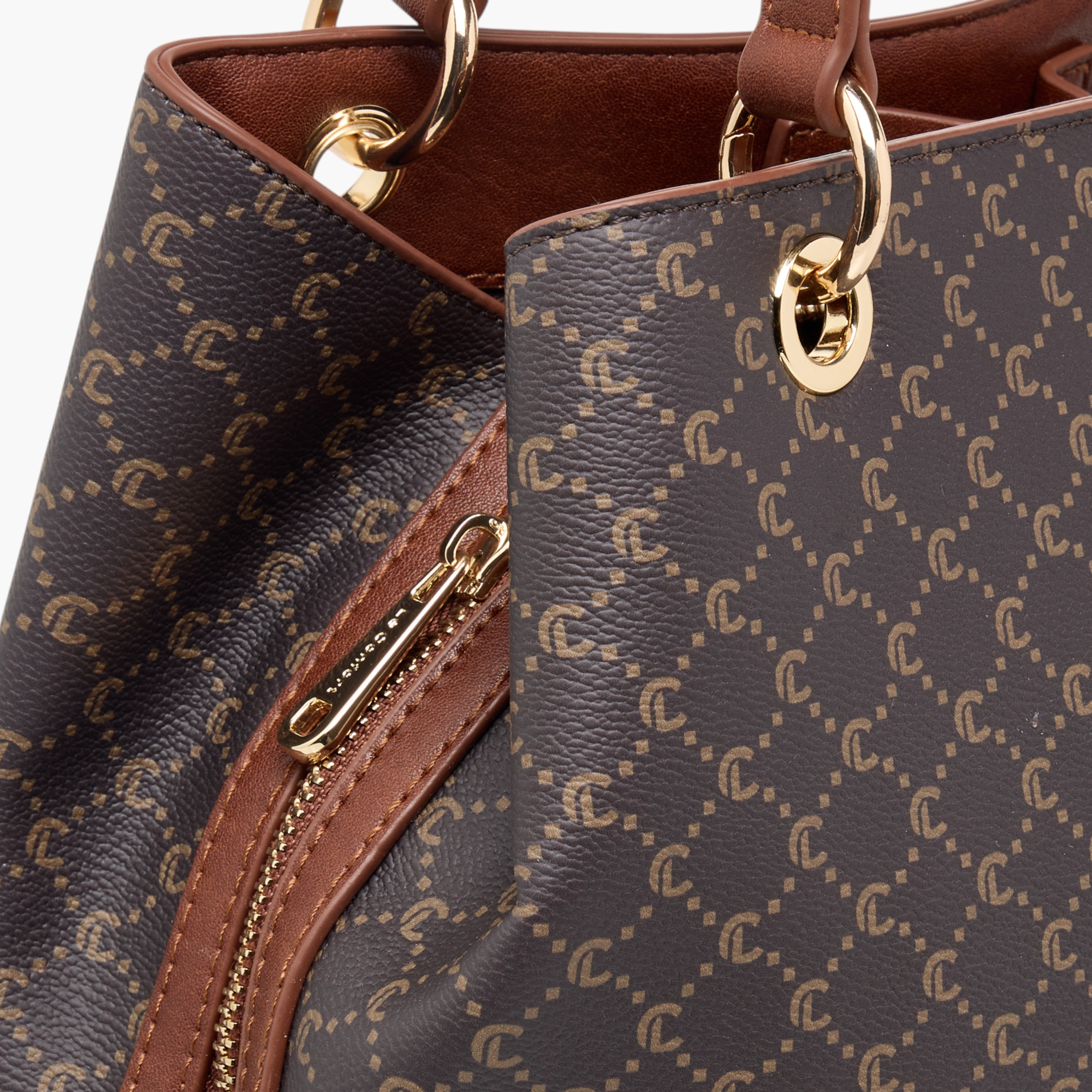 شنطة توت بطبعات مونوجرام وحزام قابل للفصل وسحاب إغلاق من لوكونفورت-women-bagsandwallets-handbags-image-6