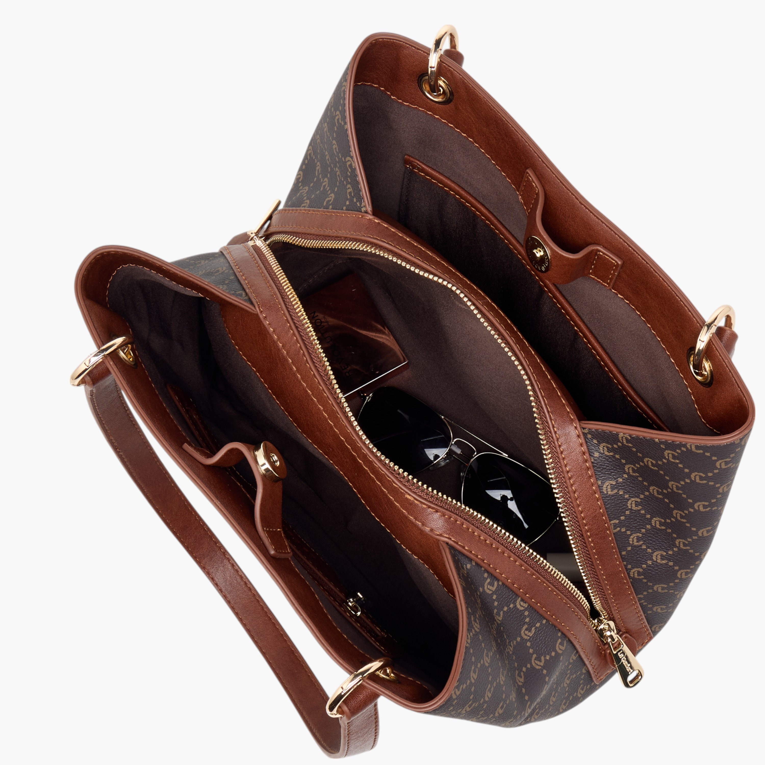 شنطة توت بطبعات مونوجرام وحزام قابل للفصل وسحاب إغلاق من لوكونفورت-women-bagsandwallets-handbags-image-9