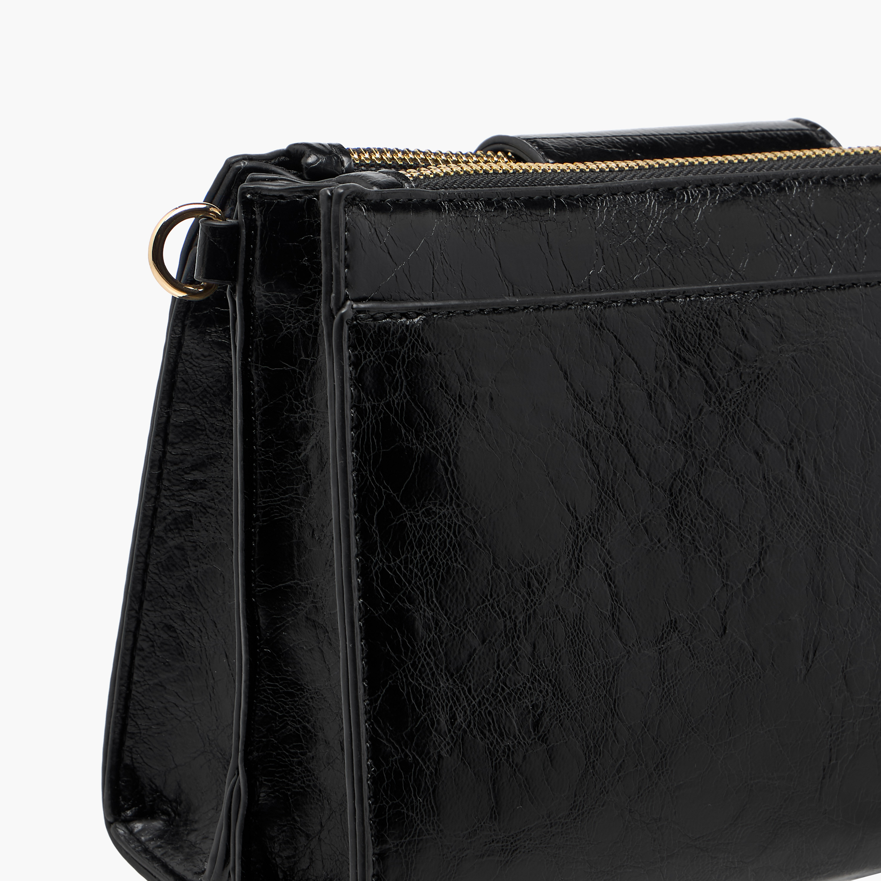 Le Confort Textured Crossbody Bag with Detachable Strap and Zip Closure-women-bagsandwallets-handbags-image-5