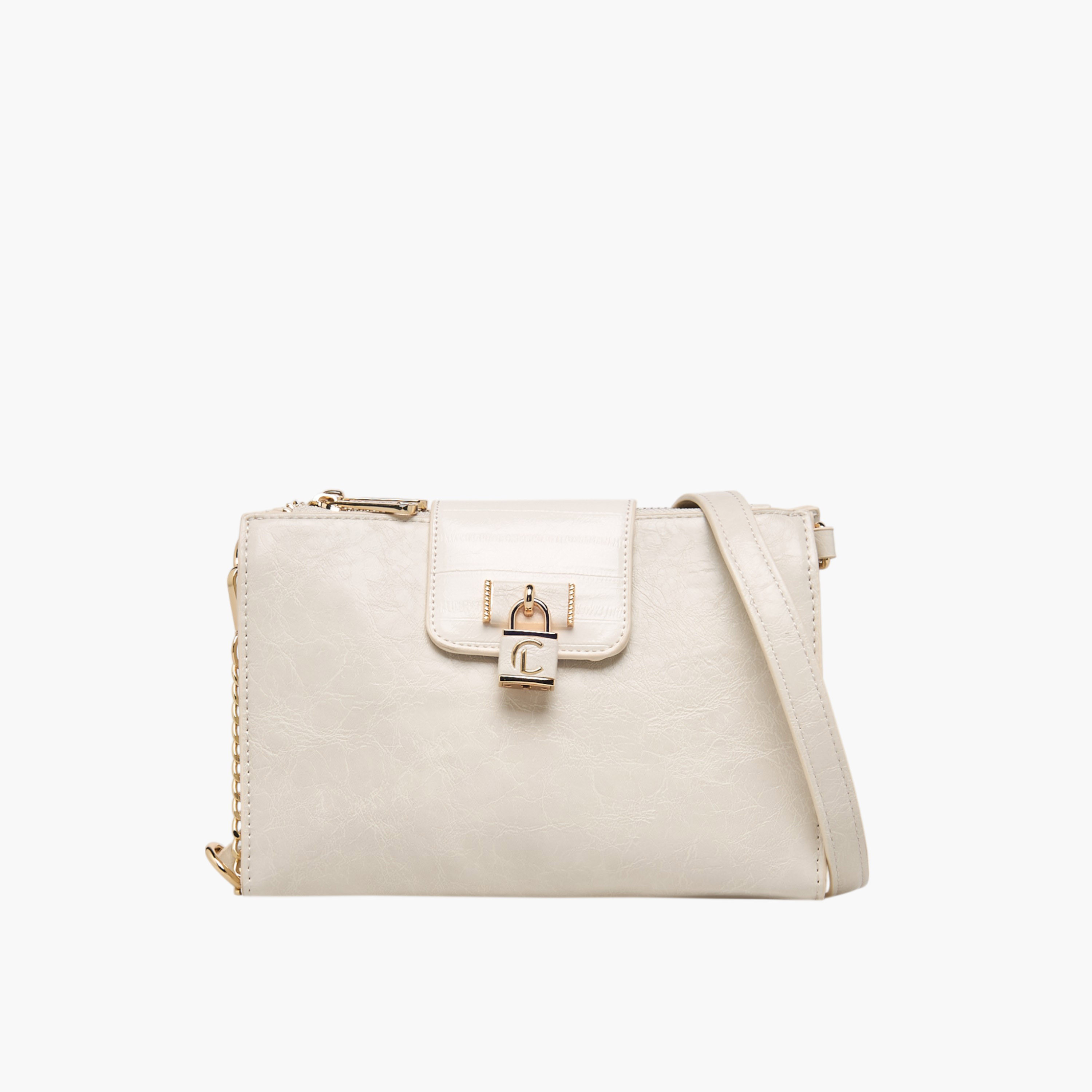 شنطة كروس بودي بارزة الملمس بحزام قابل للفصل وسحاب إغلاق من لو كونفورت-women-bagsandwallets-handbags-image-1