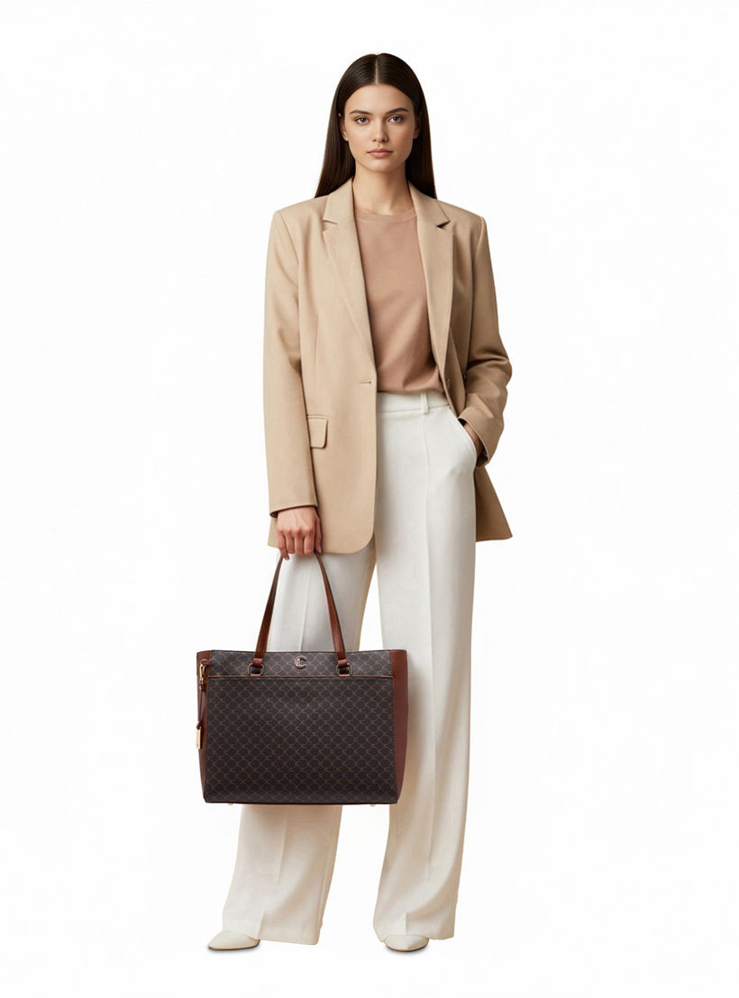 Le Confort Monogram Print Tote Bag with Clutch and Pouch-women-bagsandwallets-handbags-image-2