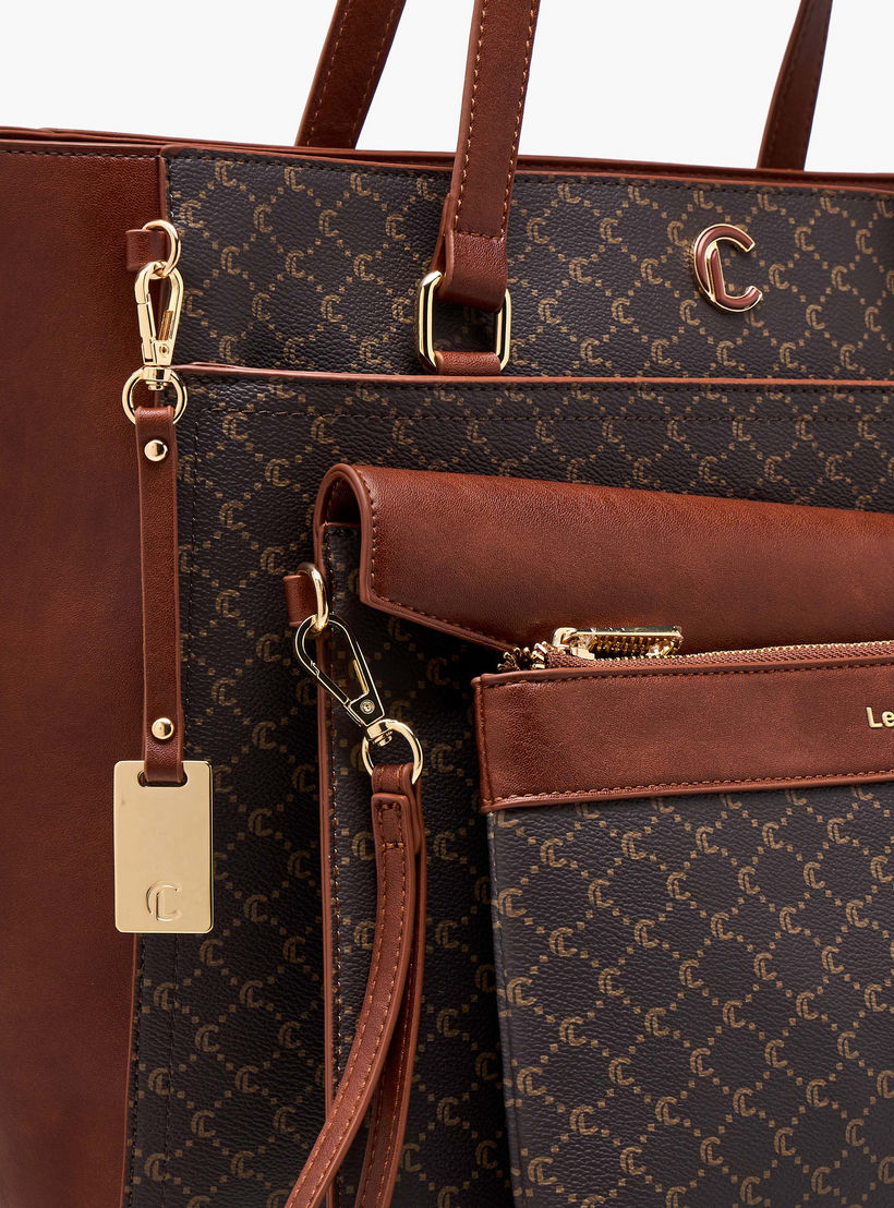Le Confort Monogram Print Tote Bag with Clutch and Pouch-women-bagsandwallets-handbags-image-9