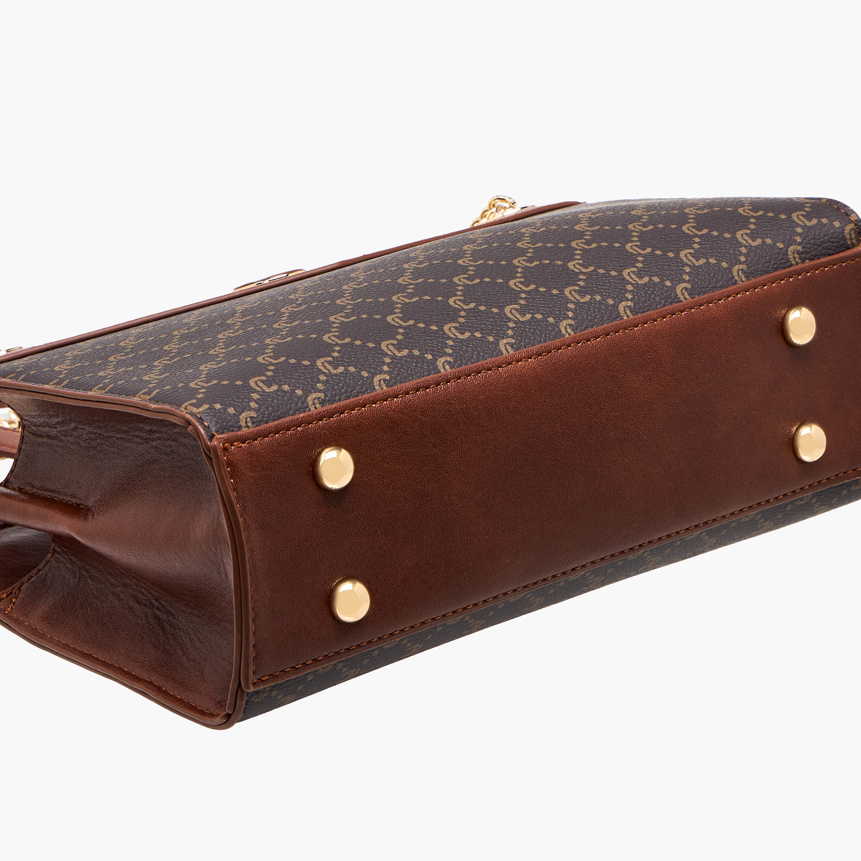 Le Confort Monogram Print Shoulder Bag with Chain Strap and Zip Closure-women-bagsandwallets-handbags-image-8