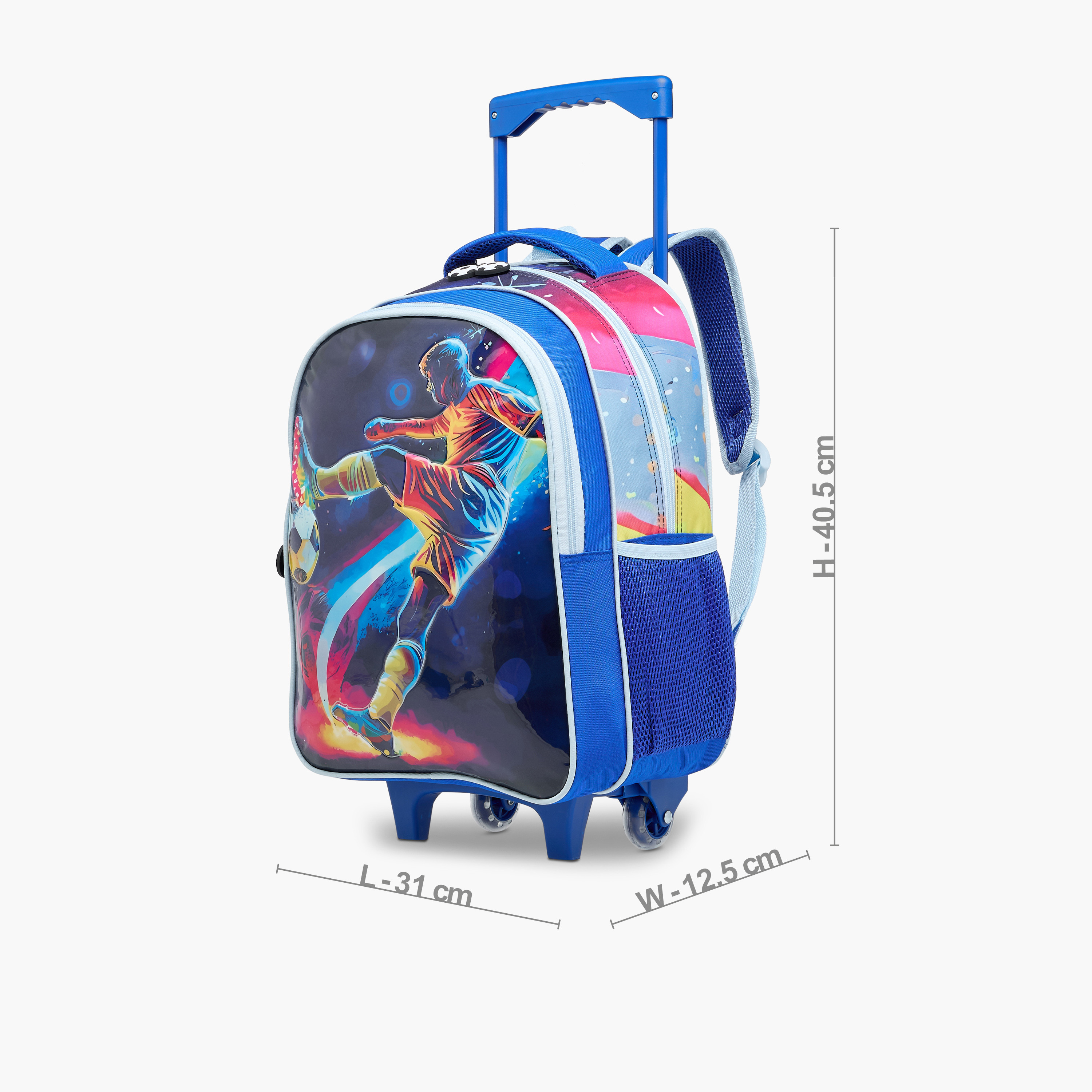 Juniors Football 3-Piece School Trolley Bag Set for Boys 5-8 Years with Lunch Bag and Pencil Pouch -school-bagsandbackpacks-trolleybags-image-3