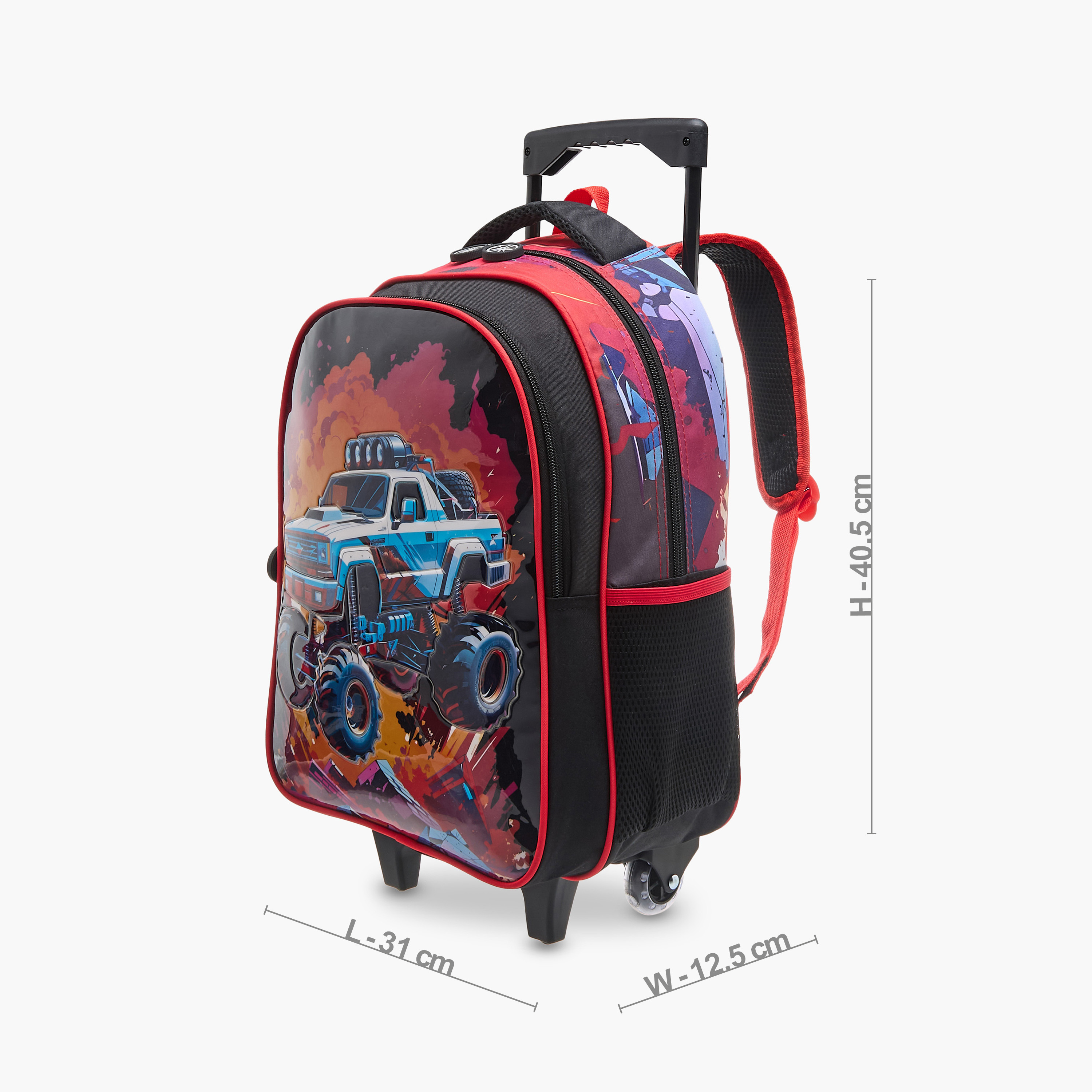 Juniors Vehicles 3-Piece School Trolley Bag Set for Boys 5-8 Years with Lunch Bag and Pencil Pouch -school-bagsandbackpacks-trolleybags-image-5