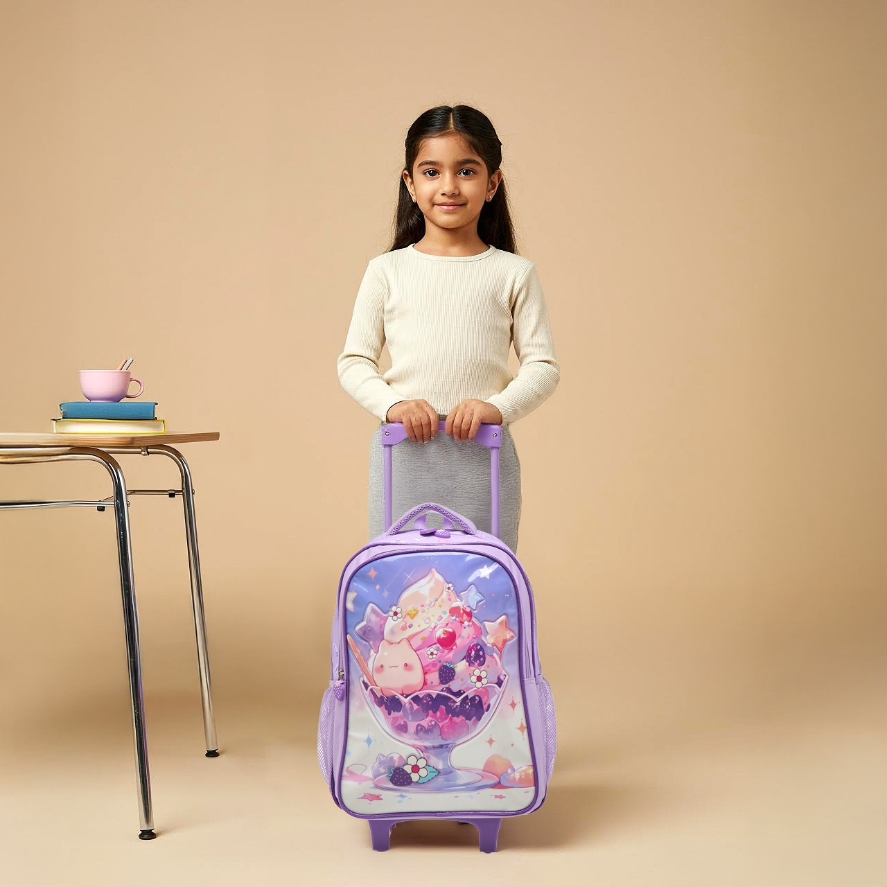 Juniors Printed 3-Piece School Trolley Bag Set for Girls 5-8 Years with Lunch Bag and Pencil Pouch -school-bagsandbackpacks-trolleybags-image-2