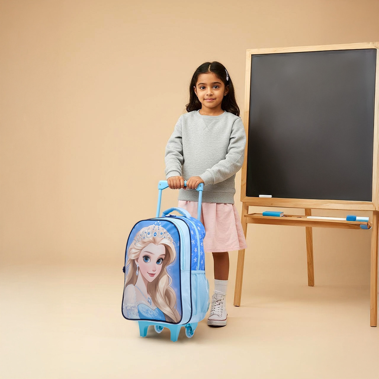 Juniors Princess 3-Piece School Trolley Bag Set for Girls 5-8 Years with Lunch Bag and Pencil Pouch -school-bagsandbackpacks-trolleybags-image-2