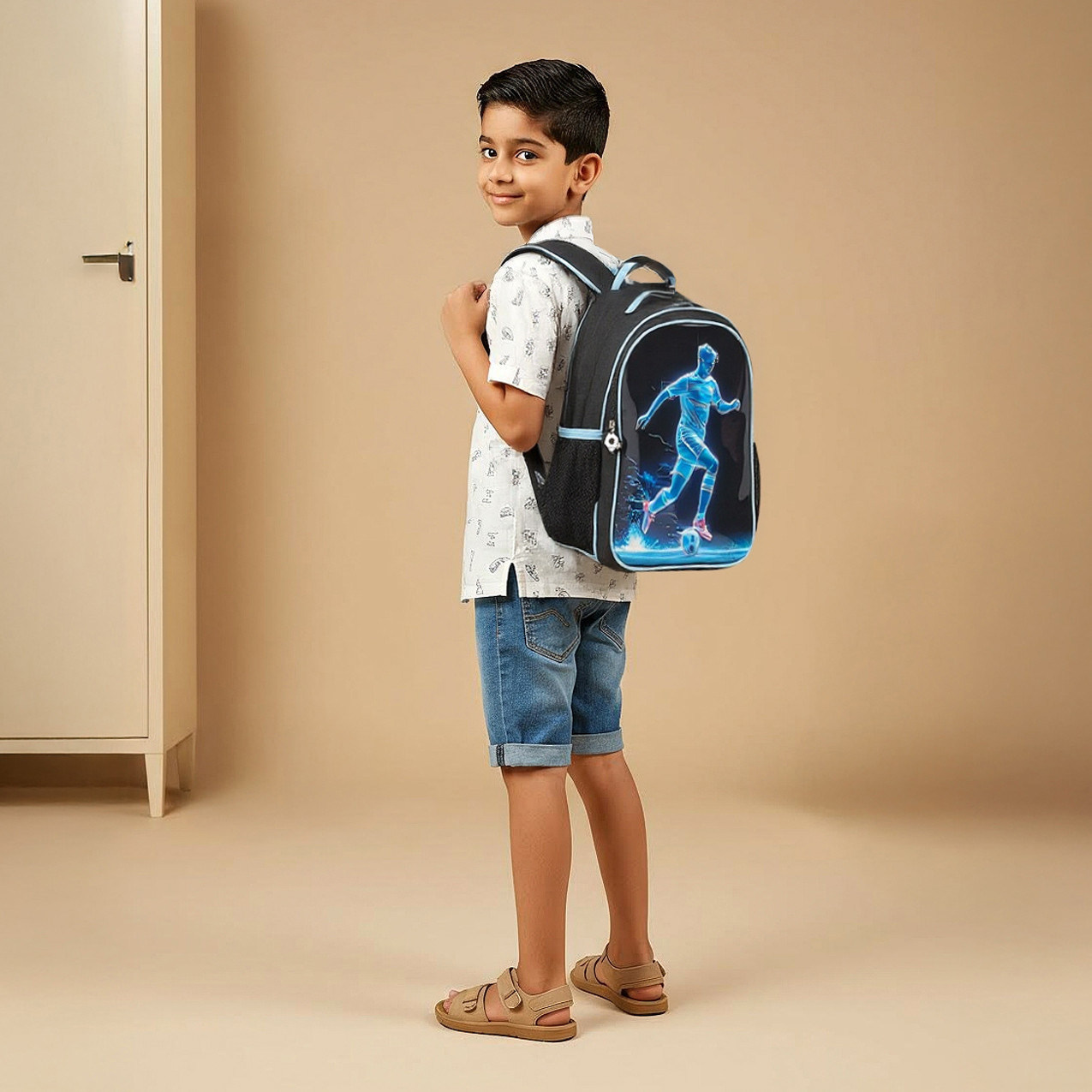 Juniors Football 3-Piece School Backpack Set for Boys 5-8 Years with Lunch Bag and Pencil Pouch -school-bagsandbackpacks-backpacks-image-2