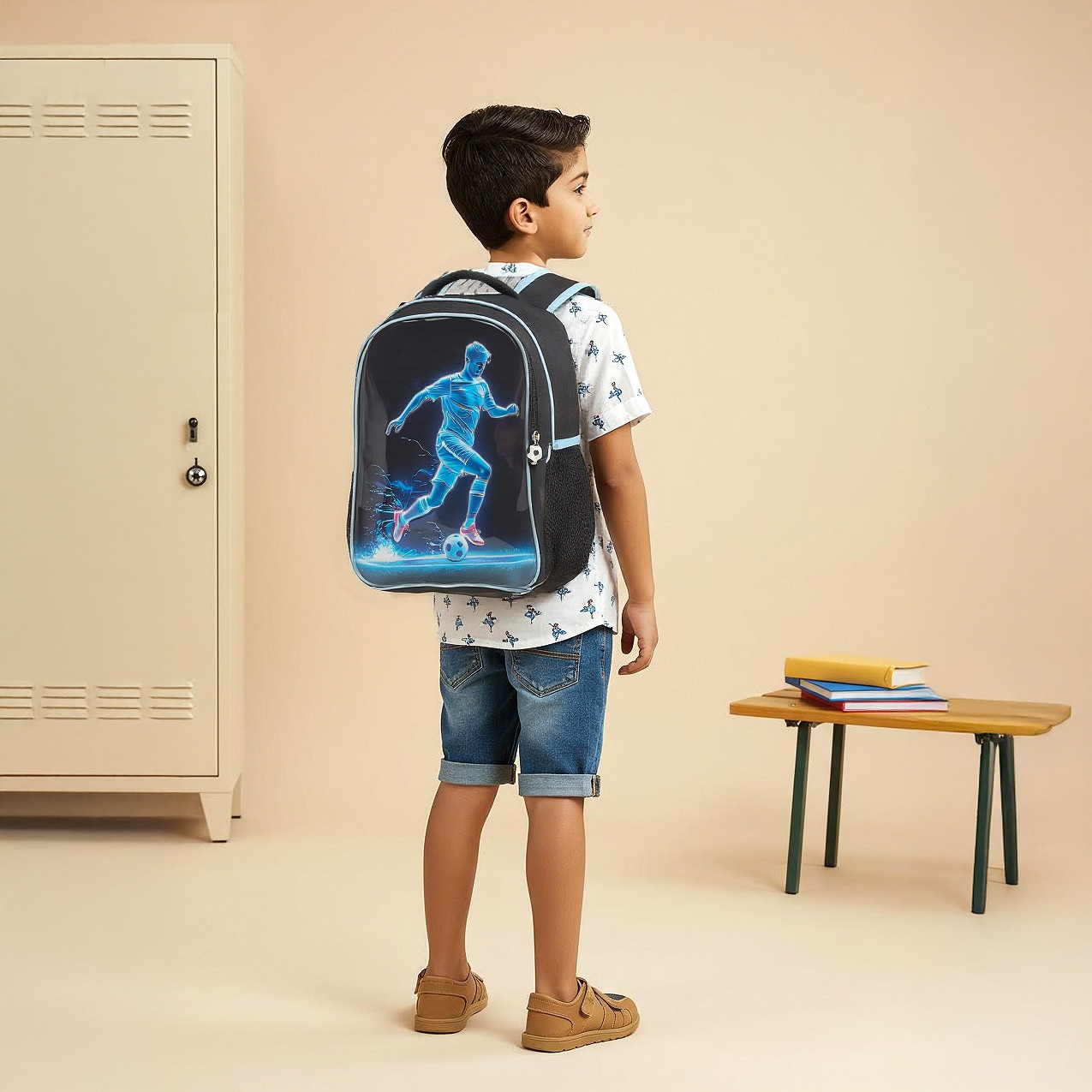 Juniors Football 3-Piece School Backpack Set for Boys 5-8 Years with Lunch Bag and Pencil Pouch -school-bagsandbackpacks-backpacks-image-3