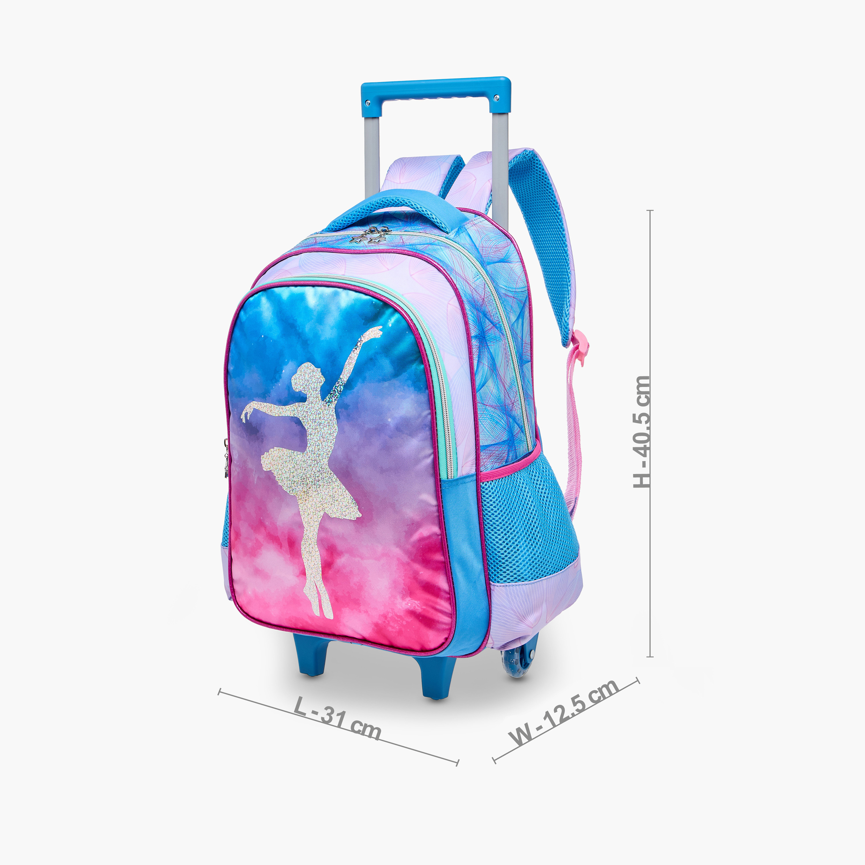 Juniors Printed 5-Piece School Trolley Bag Set for Girls 5-8 Years with Lunch Bag and Pencil Pouch -school-bagsandbackpacks-trolleybags-image-4