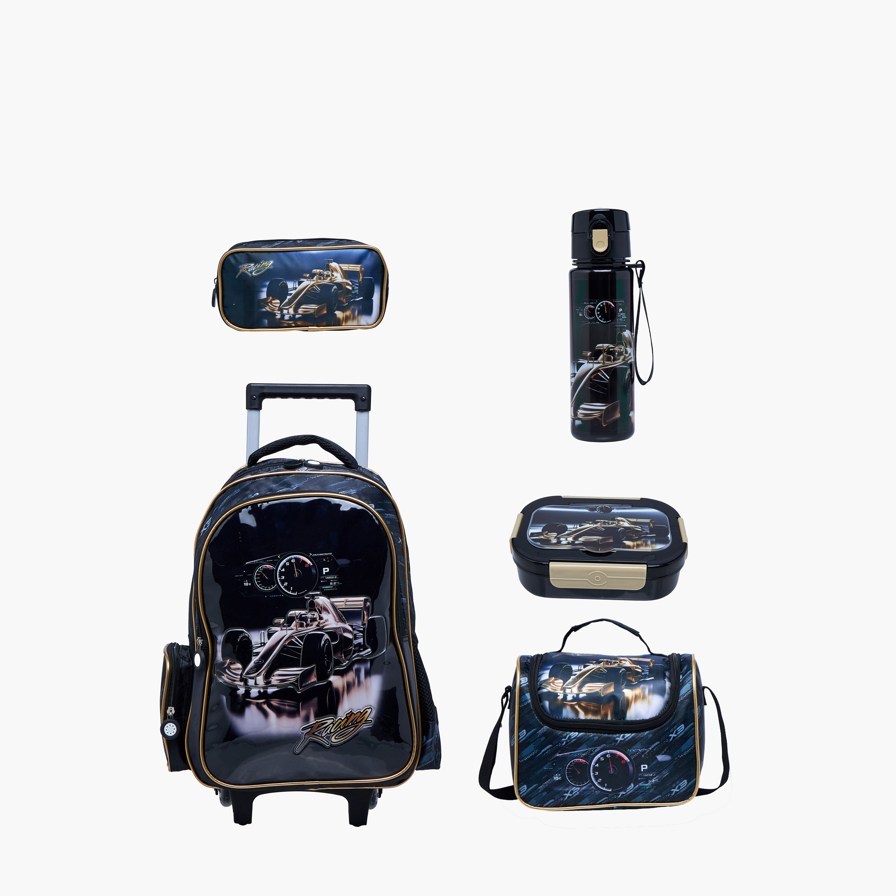 Juniors Printed 5-Piece School Trolley Bag Set for Boys 5-8 Years with Lunch Bag and Pencil Pouch -school-bagsandbackpacks-trolleybags-image-1