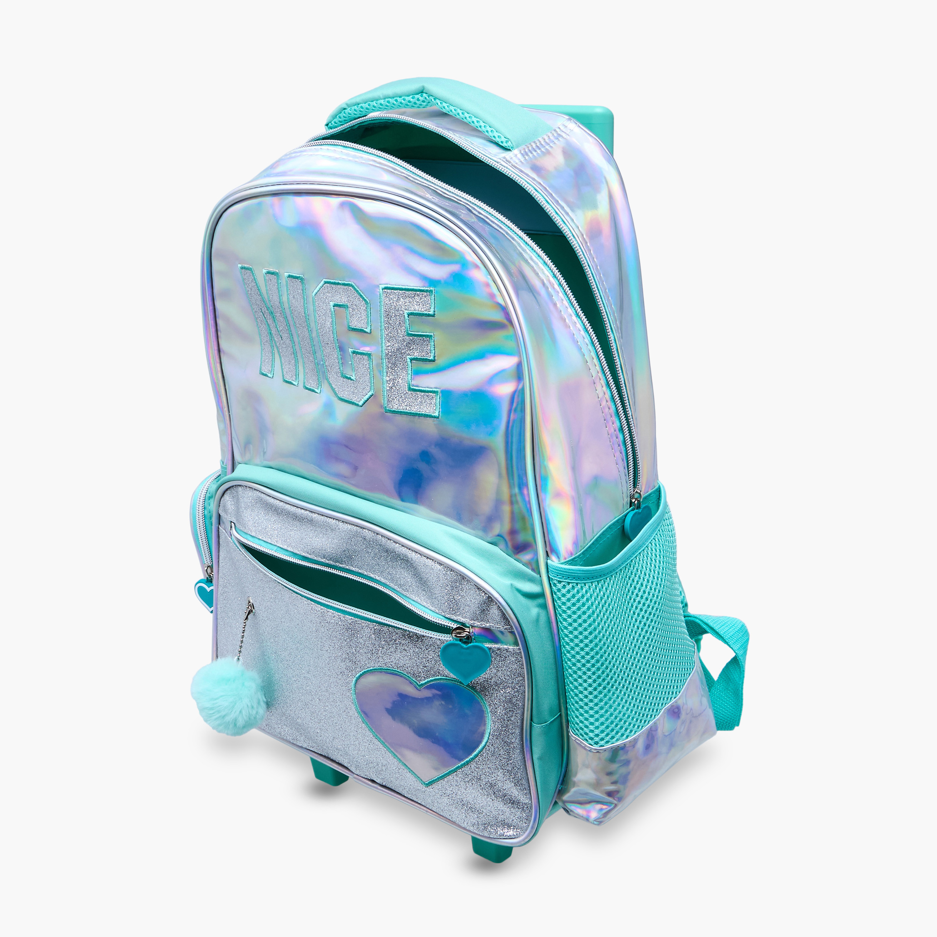 Juniors Metallic 5-Piece School Trolley Bag Set for Girls 5-8 Years with Lunch Bag and Pencil Pouch -school-bagsandbackpacks-trolleybags-image-14