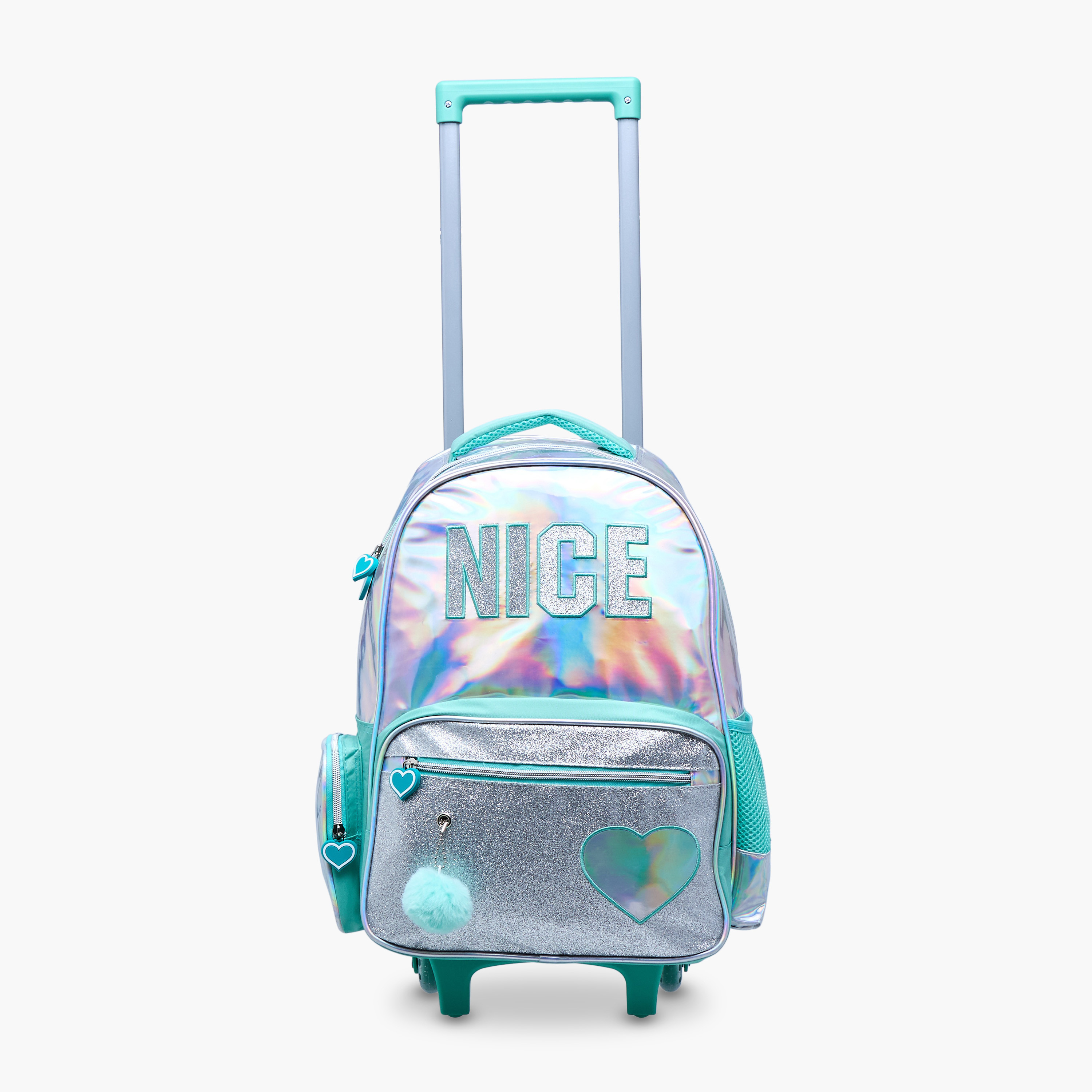 Juniors Metallic 5-Piece School Trolley Bag Set for Girls 5-8 Years with Lunch Bag and Pencil Pouch -school-bagsandbackpacks-trolleybags-image-3