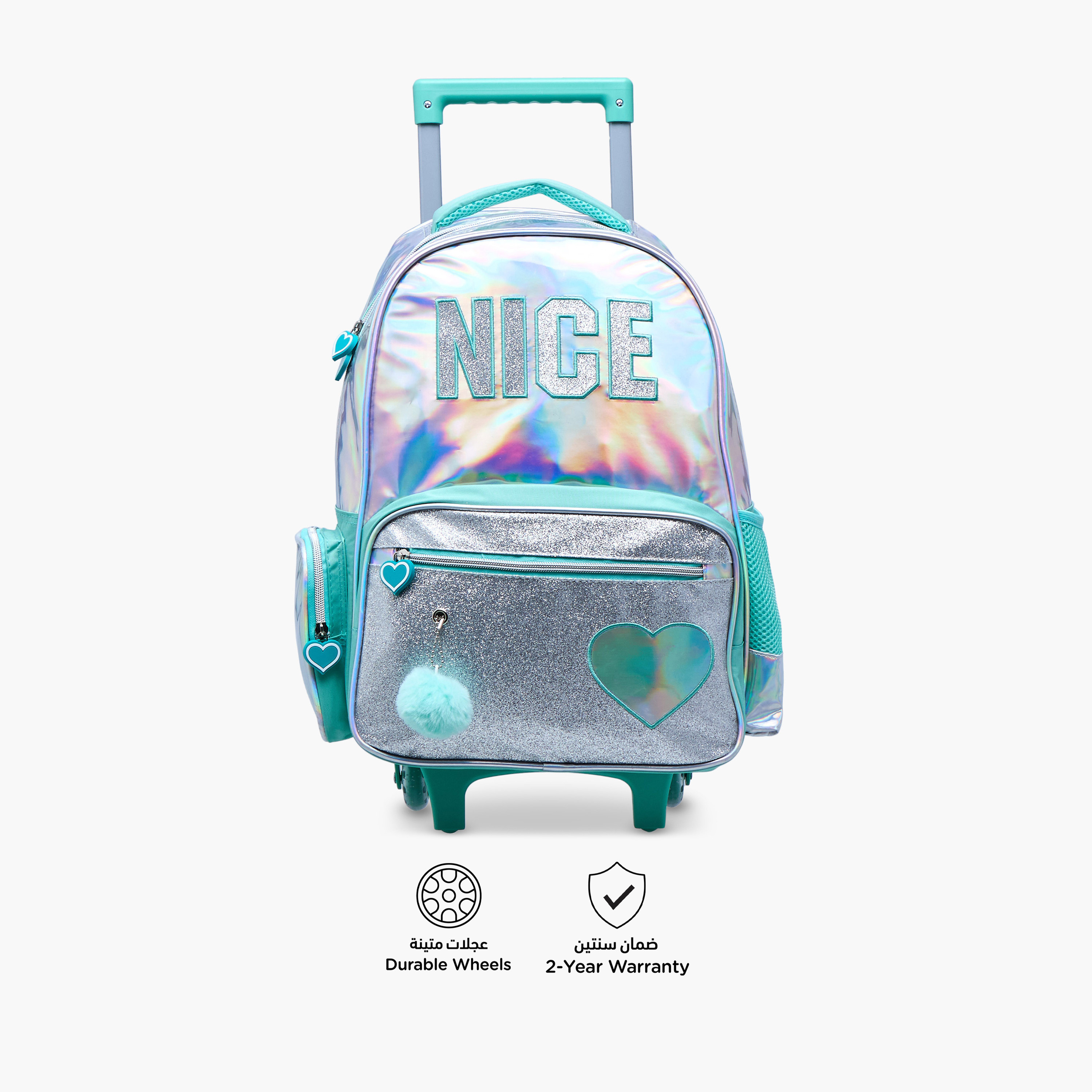 Juniors Metallic 5-Piece School Trolley Bag Set for Girls 5-8 Years with Lunch Bag and Pencil Pouch -school-bagsandbackpacks-trolleybags-image-6