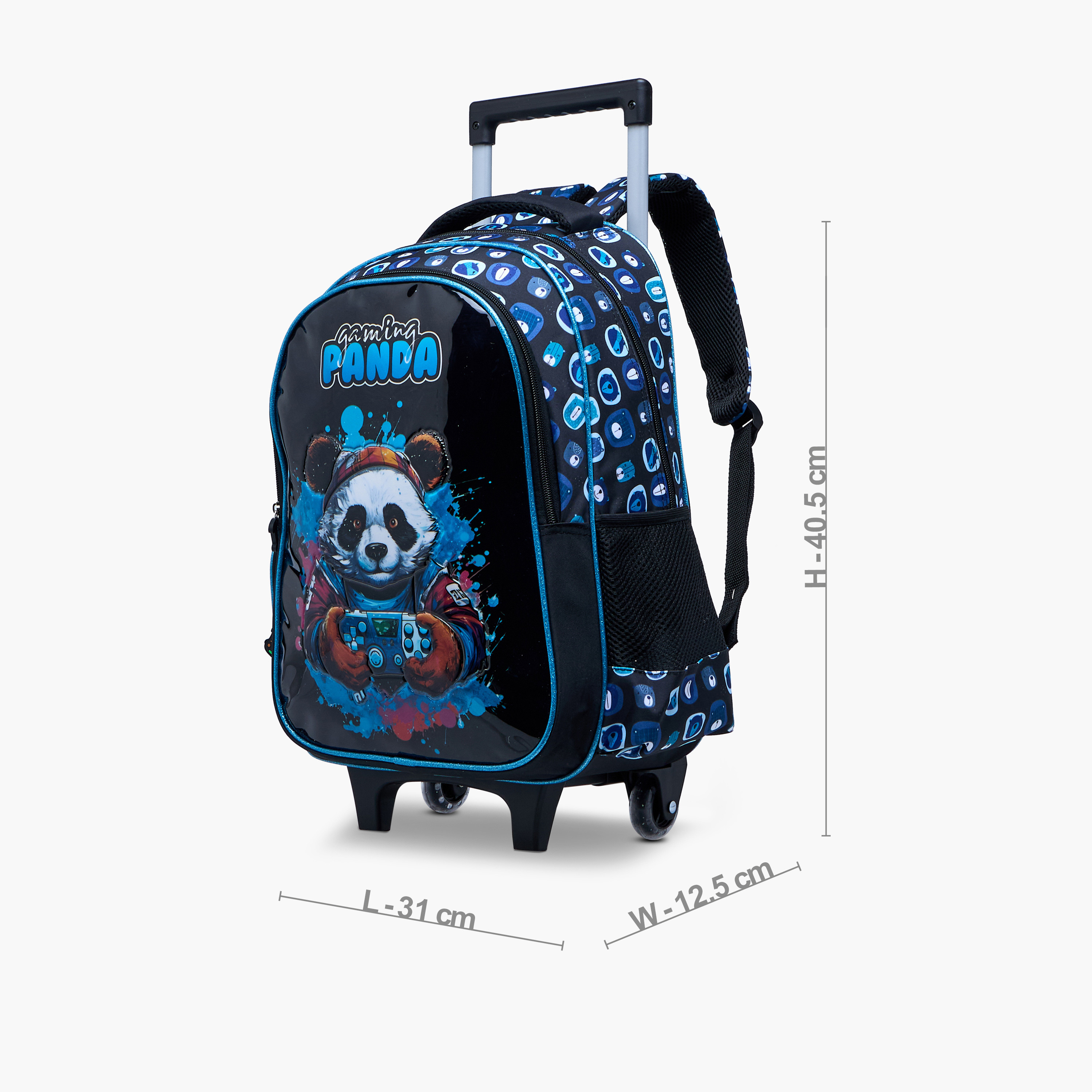 طقم شنطة ترولي مدرسية 5 قطع للأولاد 5-8 سنوات مع شنطة غداء ومقلمة بطبعات حيوانات من جونيورز-school-bagsandbackpacks-trolleybags-image-8