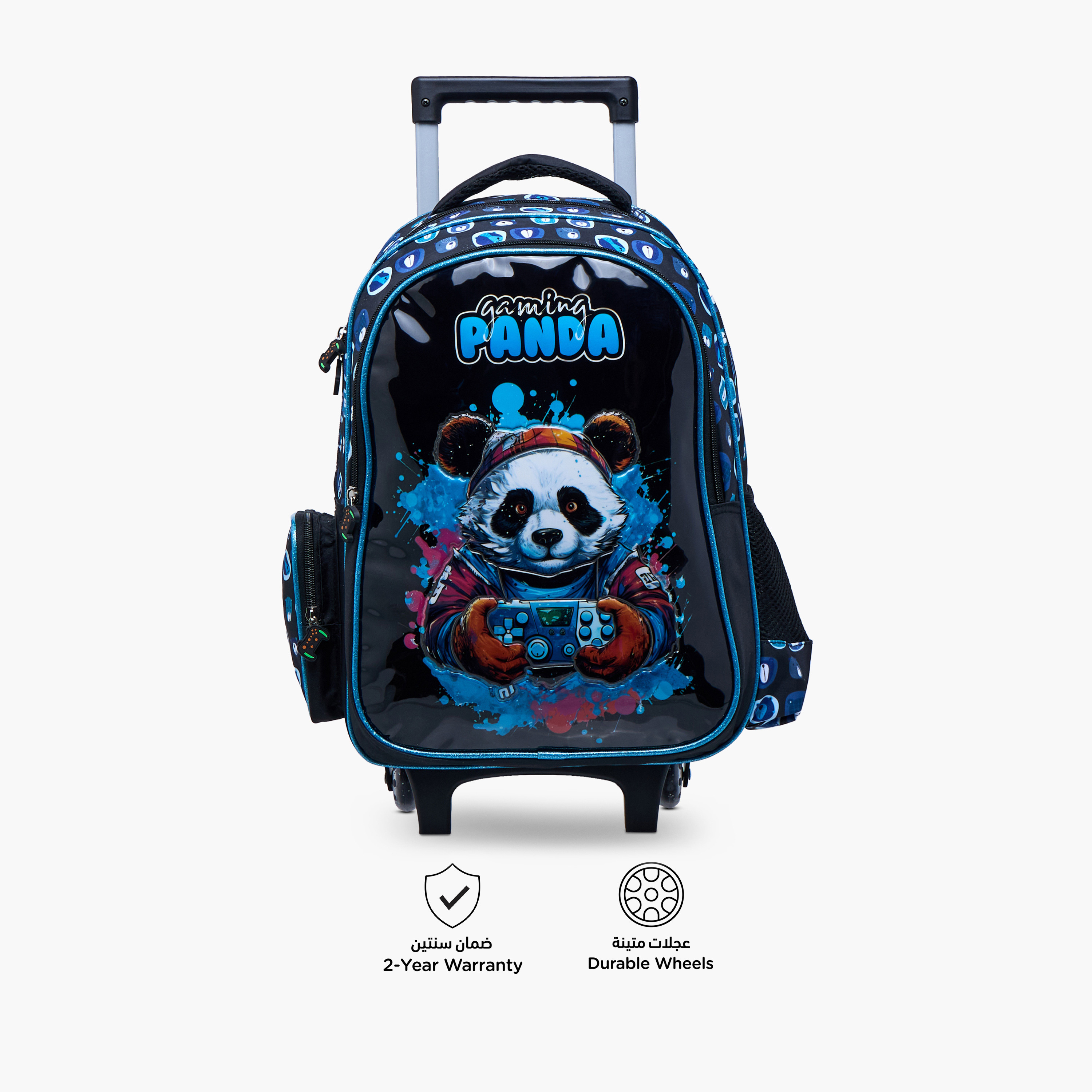 طقم شنطة ترولي مدرسية 5 قطع للأولاد 5-8 سنوات مع شنطة غداء ومقلمة بطبعات حيوانات من جونيورز-school-bagsandbackpacks-trolleybags-image-6