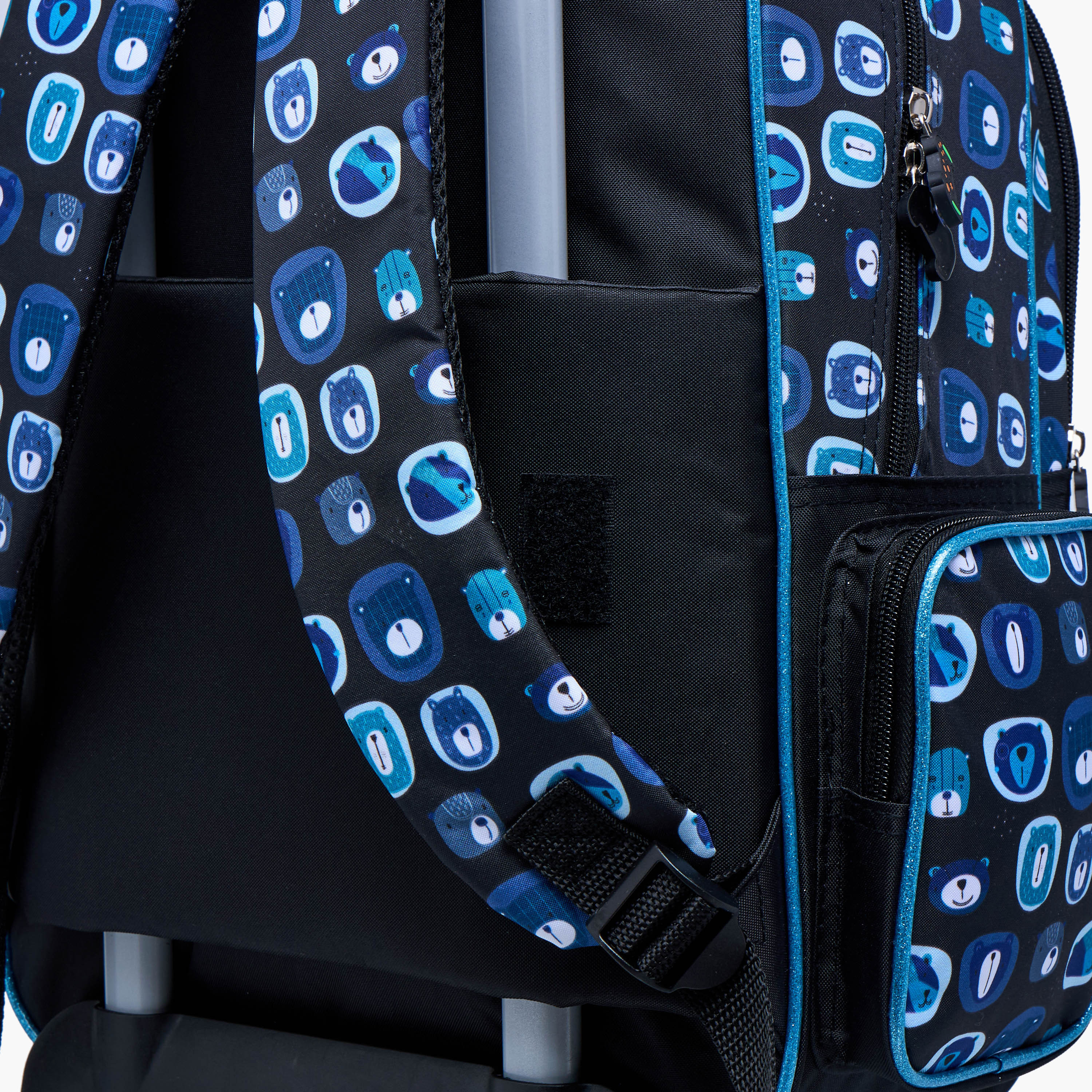 طقم شنطة ترولي مدرسية 5 قطع للأولاد 5-8 سنوات مع شنطة غداء ومقلمة بطبعات حيوانات من جونيورز-school-bagsandbackpacks-trolleybags-image-2