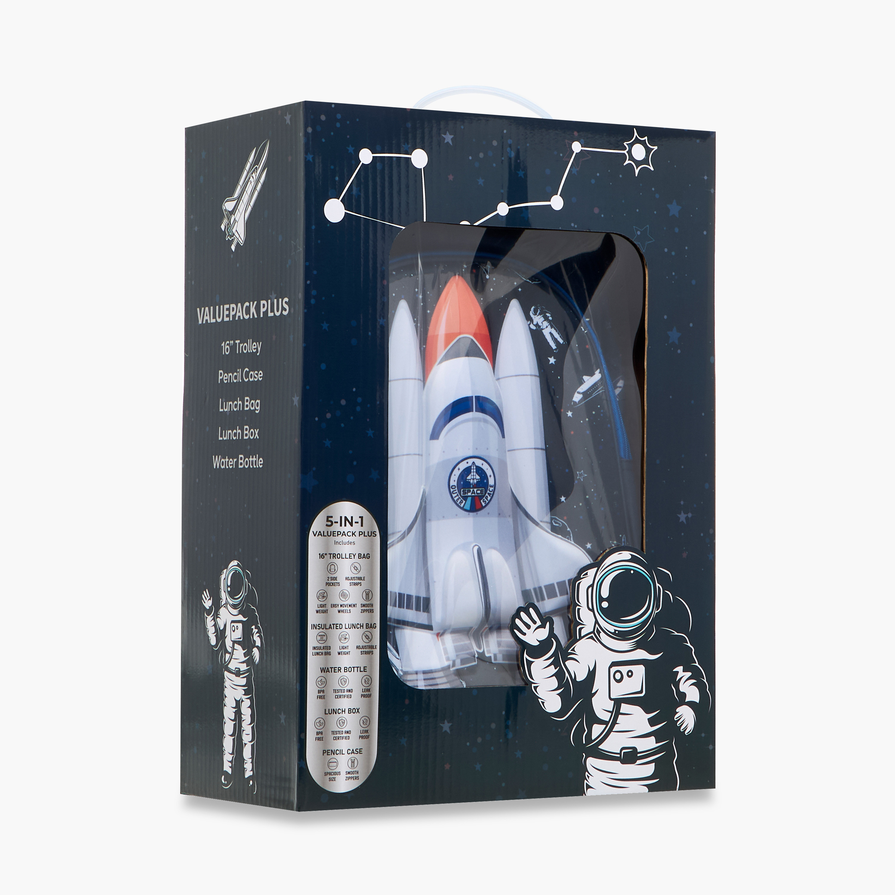 Juniors Space Rocket Print 5-Piece Trolley Backpack Set - 16 inches-school-bagsandbackpacks-trolleybags-image-33