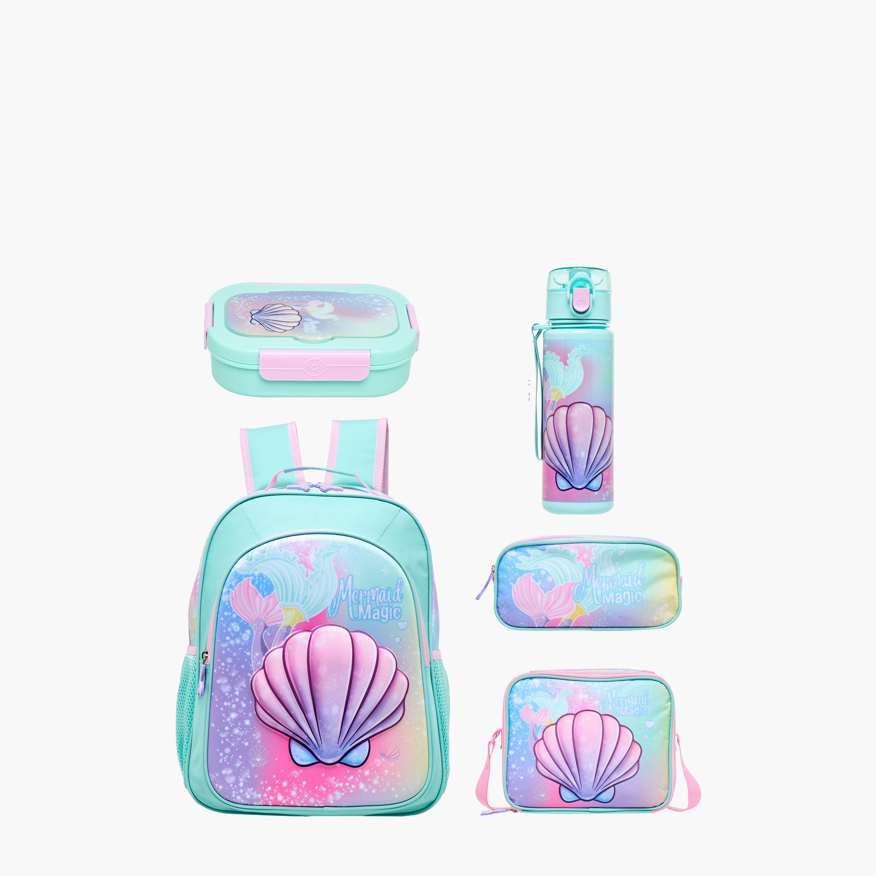Juniors Seashell Print 5-Piece Backpack Set - 16 inches-school-bagsandbackpacks-backpacks-image-1
