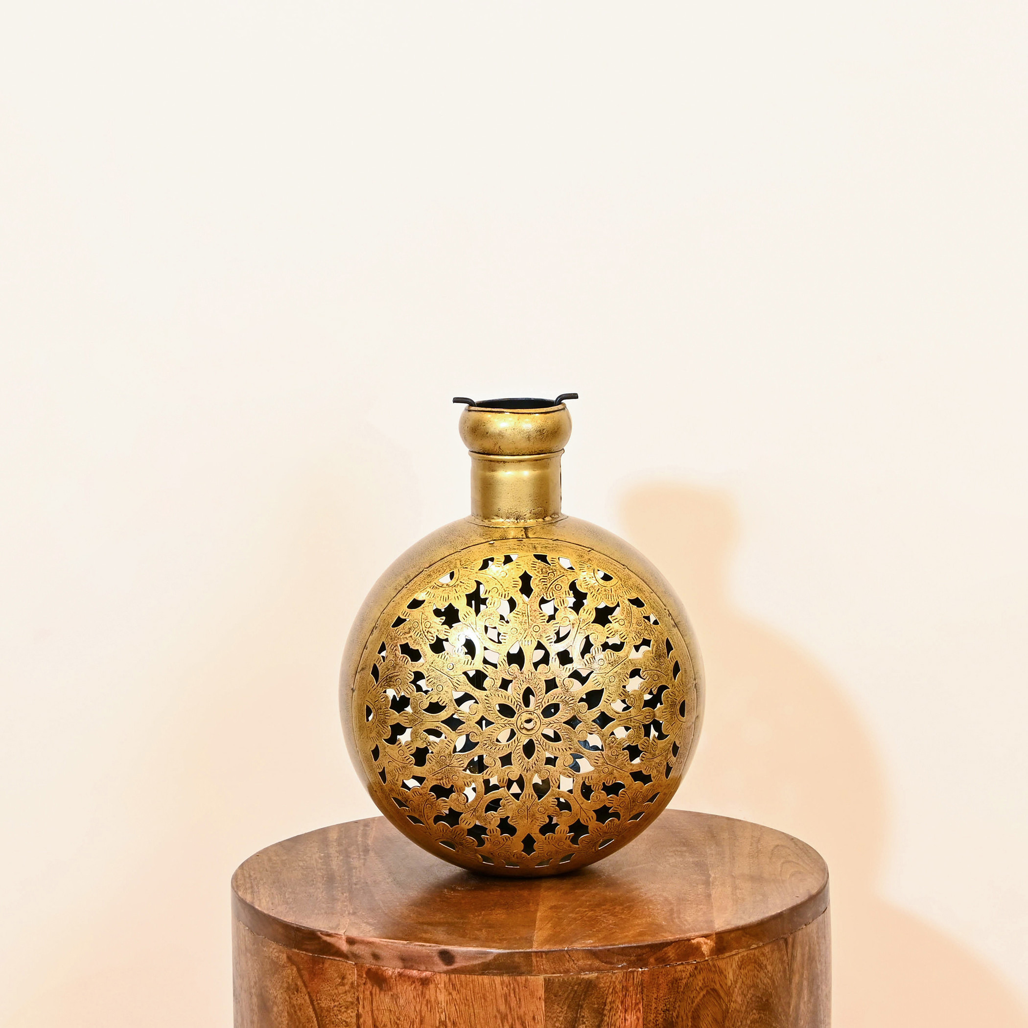 Crafted by Lifestyle Cutwork Detail Metal Candleholder - 33 cms-household-decor-candleholdersandlanterns-image-2