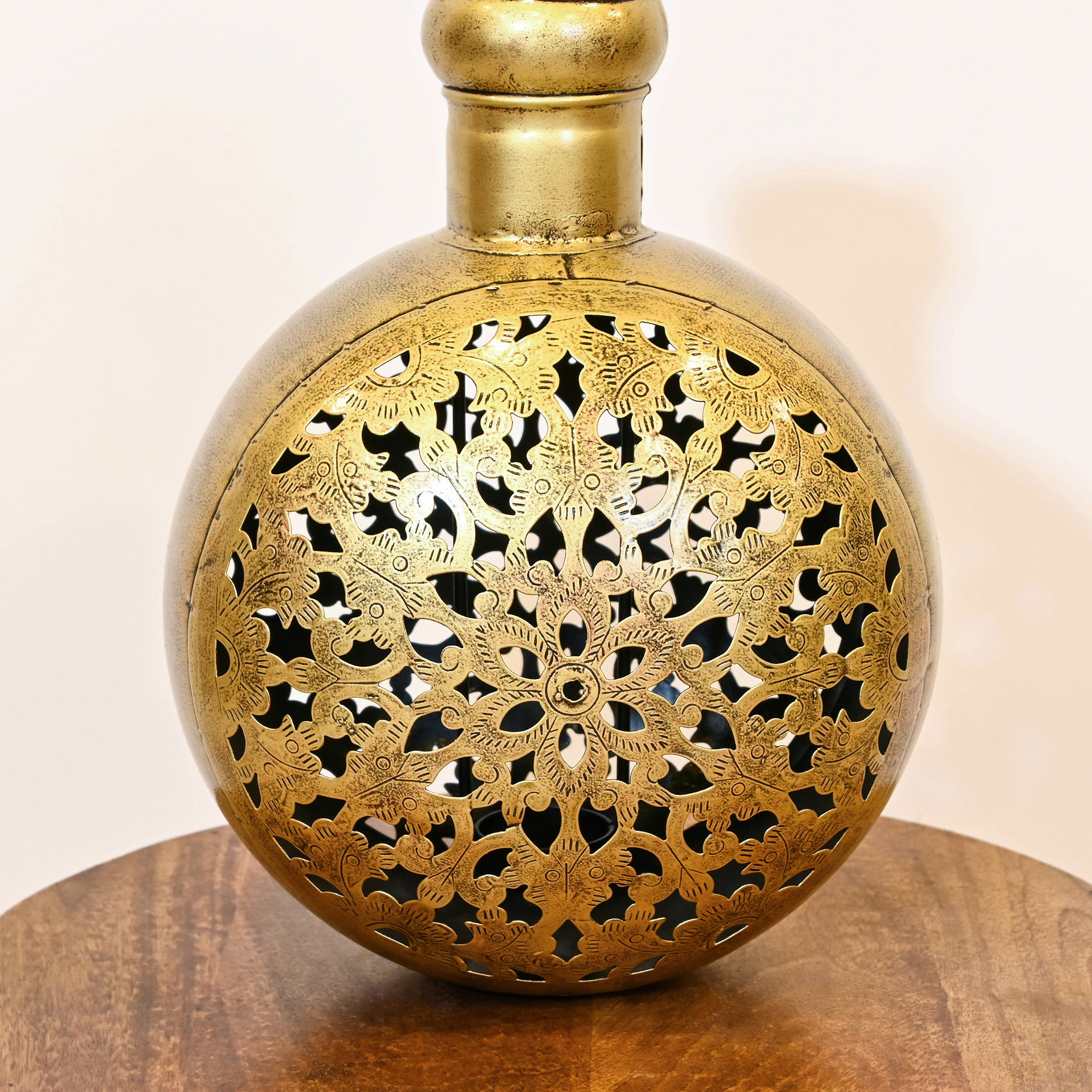 Crafted by Lifestyle Cutwork Detail Metal Candleholder - 33 cms-household-decor-candleholdersandlanterns-image-3
