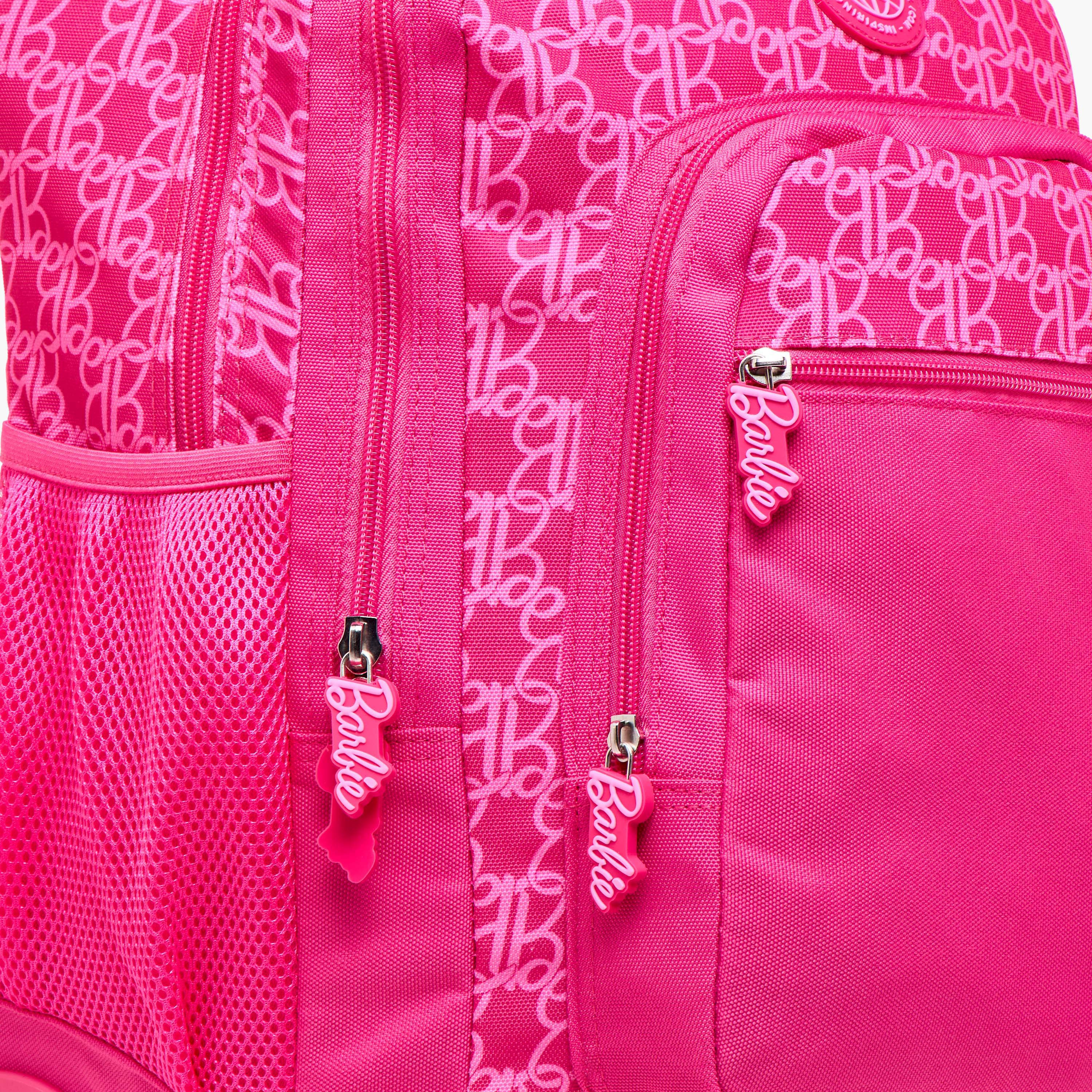 Barbie Print Trolley Backpack with Retractable Handle - 16 inches-school-bagsandbackpacks-trolleybags-image-12