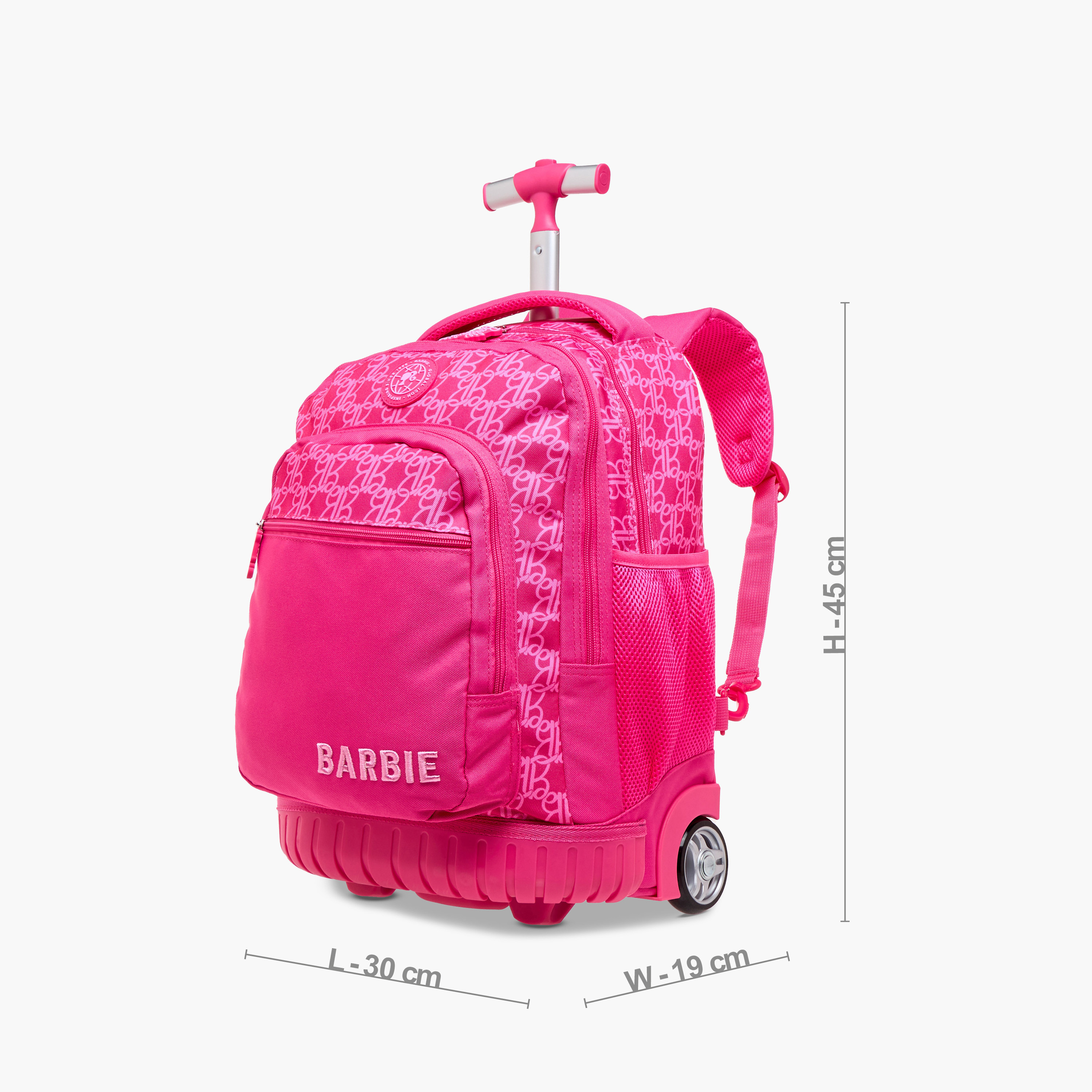 Barbie Print Trolley Backpack with Retractable Handle - 16 inches-school-bagsandbackpacks-trolleybags-image-4