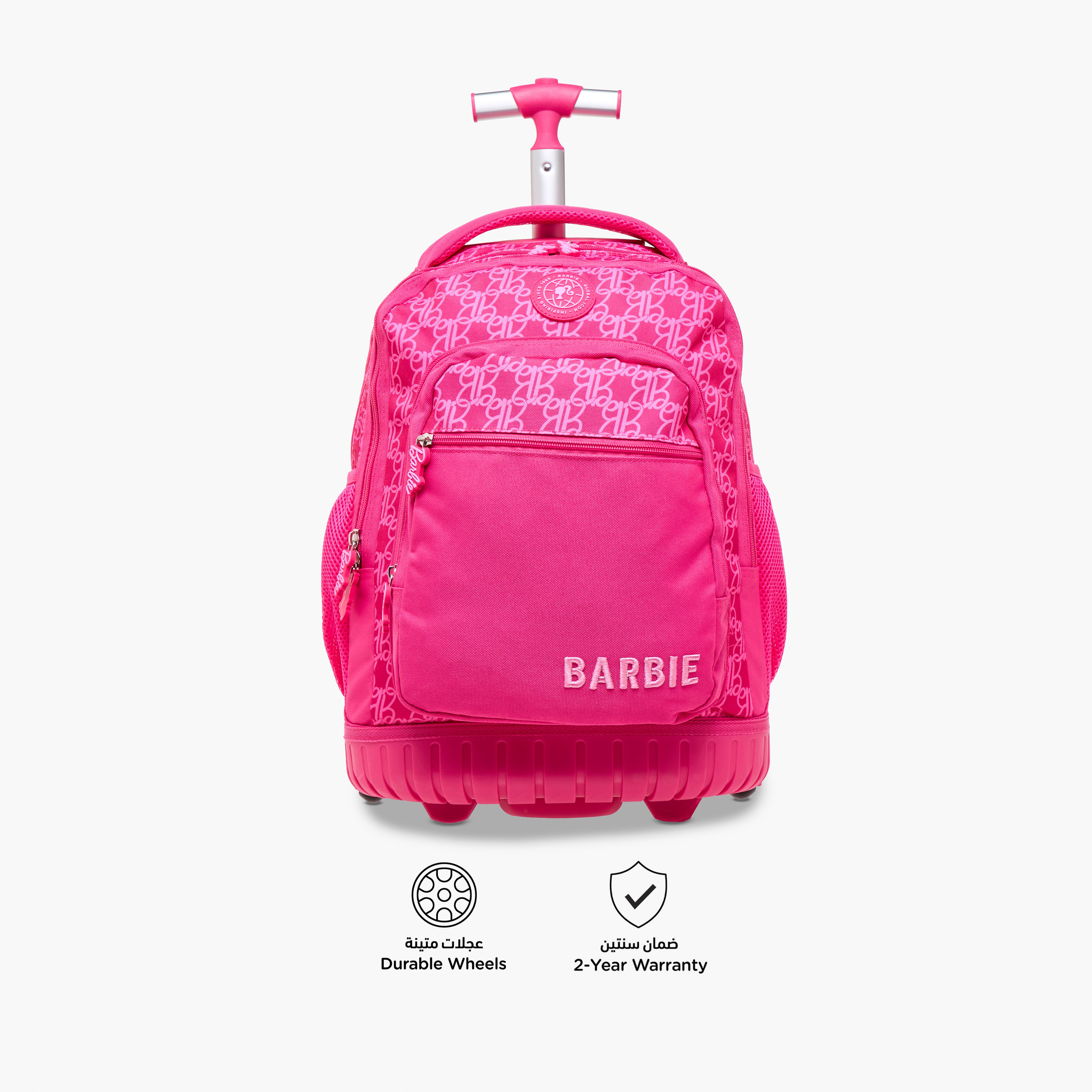 Barbie Print Trolley Backpack with Retractable Handle - 16 inches-school-bagsandbackpacks-trolleybags-image-6