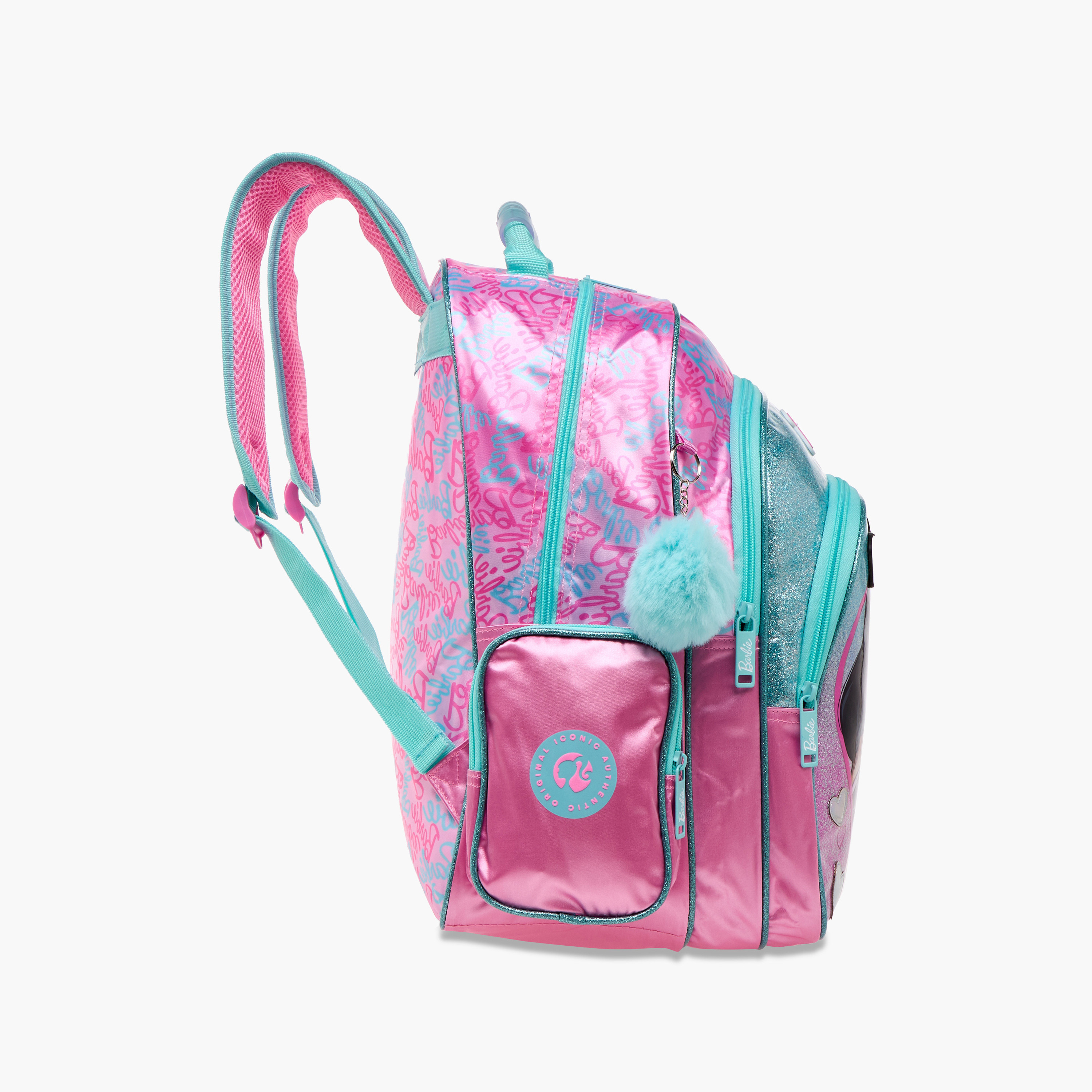 شنطة ظهر بطبعات باربي مع حمالات قابلة للتعديل وإغلاق بسحّاب - 16 بوصة-school-bagsandbackpacks-backpacks-image-6