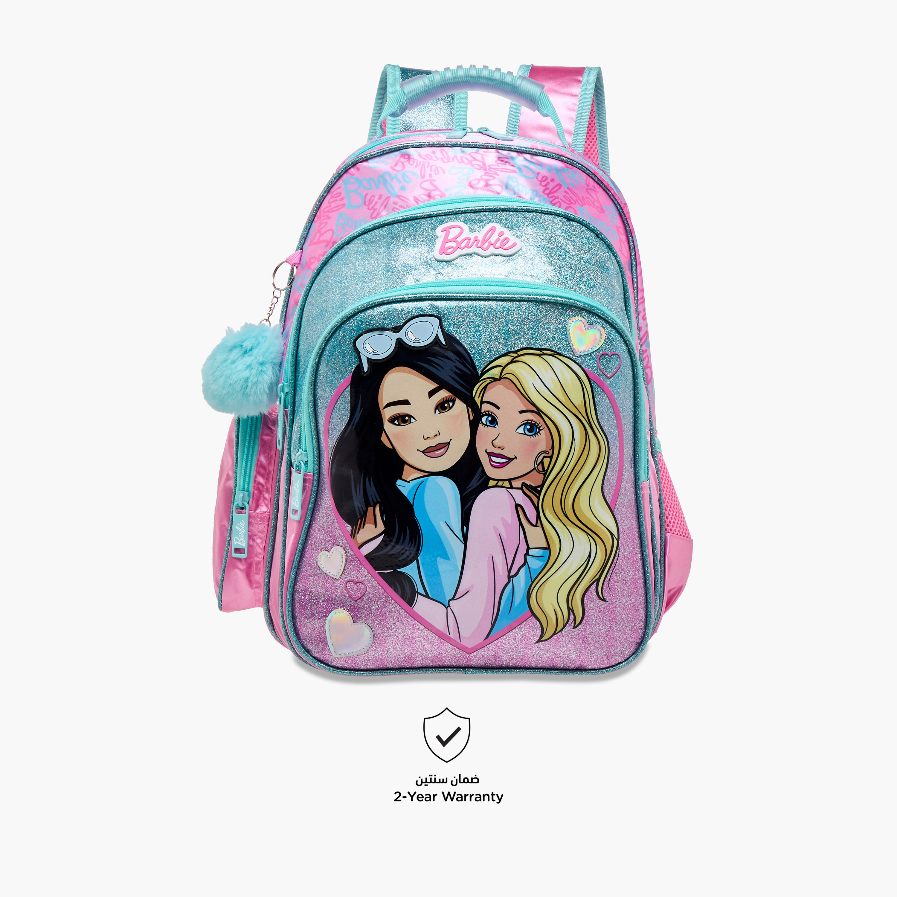 شنطة ظهر بطبعات باربي مع حمالات قابلة للتعديل وإغلاق بسحّاب - 16 بوصة-school-bagsandbackpacks-backpacks-image-5