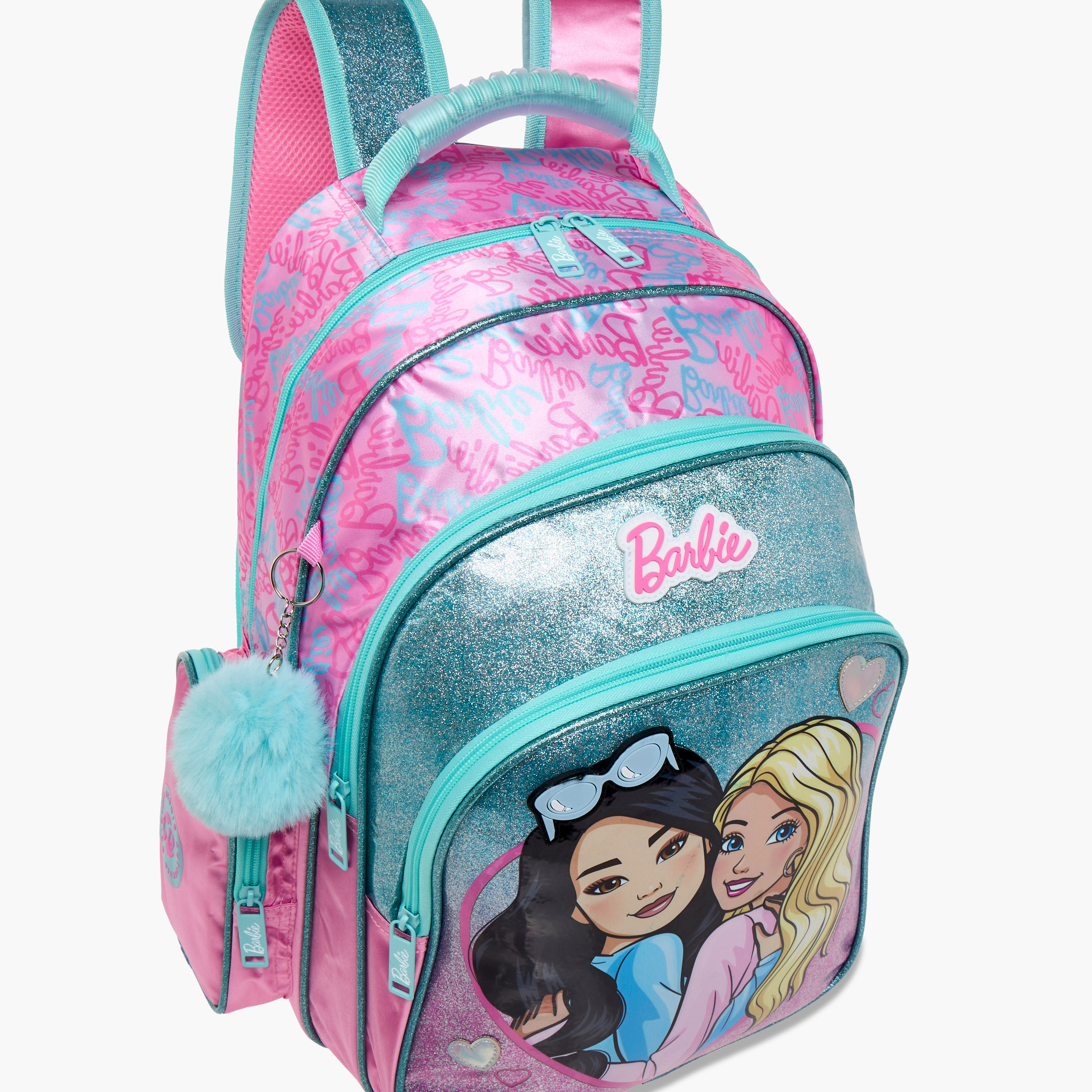 شنطة ظهر بطبعات باربي مع حمالات قابلة للتعديل وإغلاق بسحّاب - 16 بوصة-school-bagsandbackpacks-backpacks-image-2