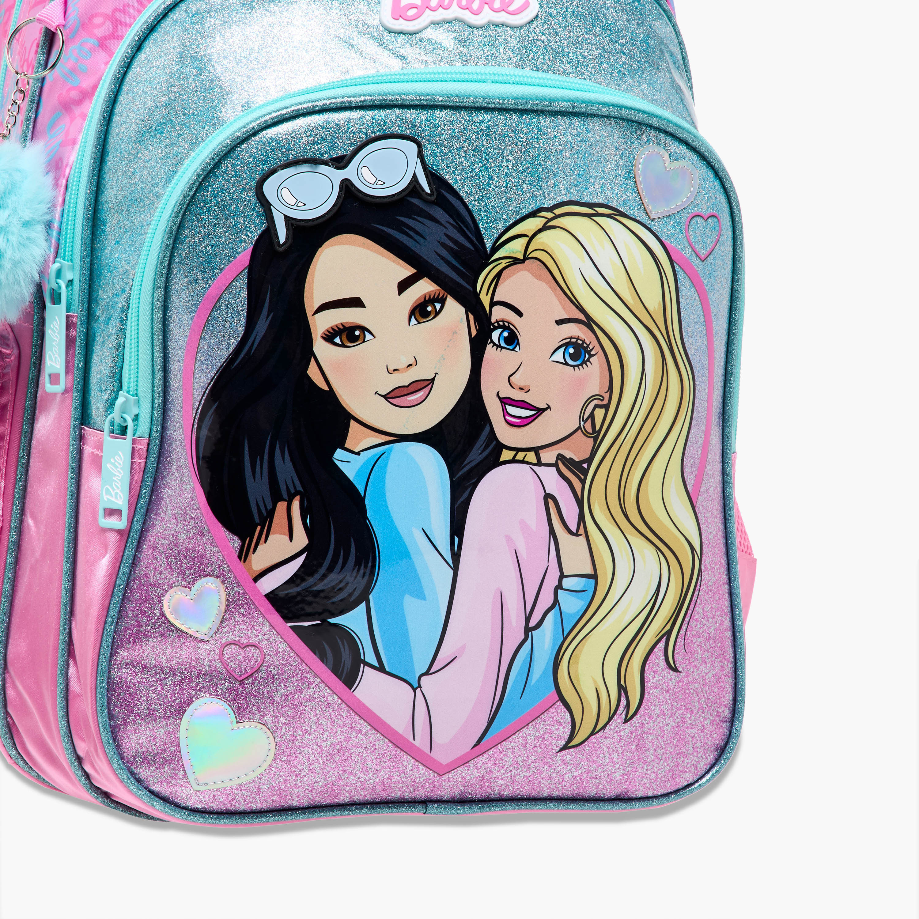 شنطة ظهر بطبعات باربي مع حمالات قابلة للتعديل وإغلاق بسحّاب - 16 بوصة-school-bagsandbackpacks-backpacks-image-1