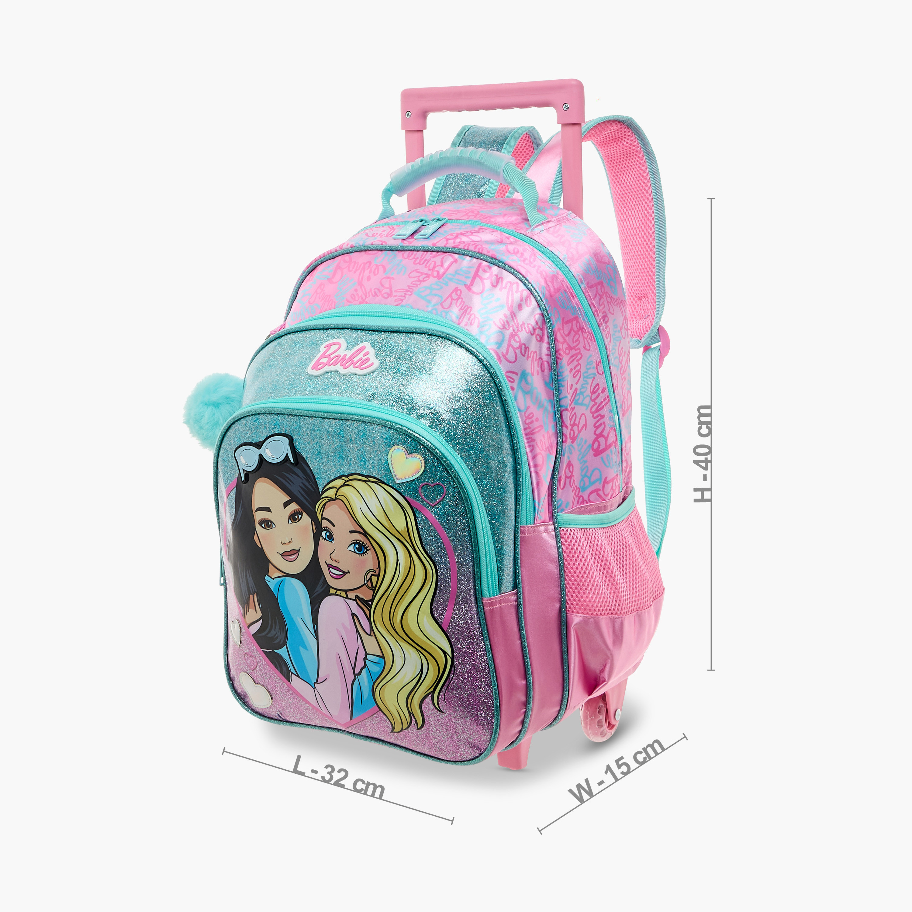 شنطة ظهر ترولي بمقبض قابل للسحب وطبعات - 16 بوصة-school-bagsandbackpacks-trolleybags-image-7