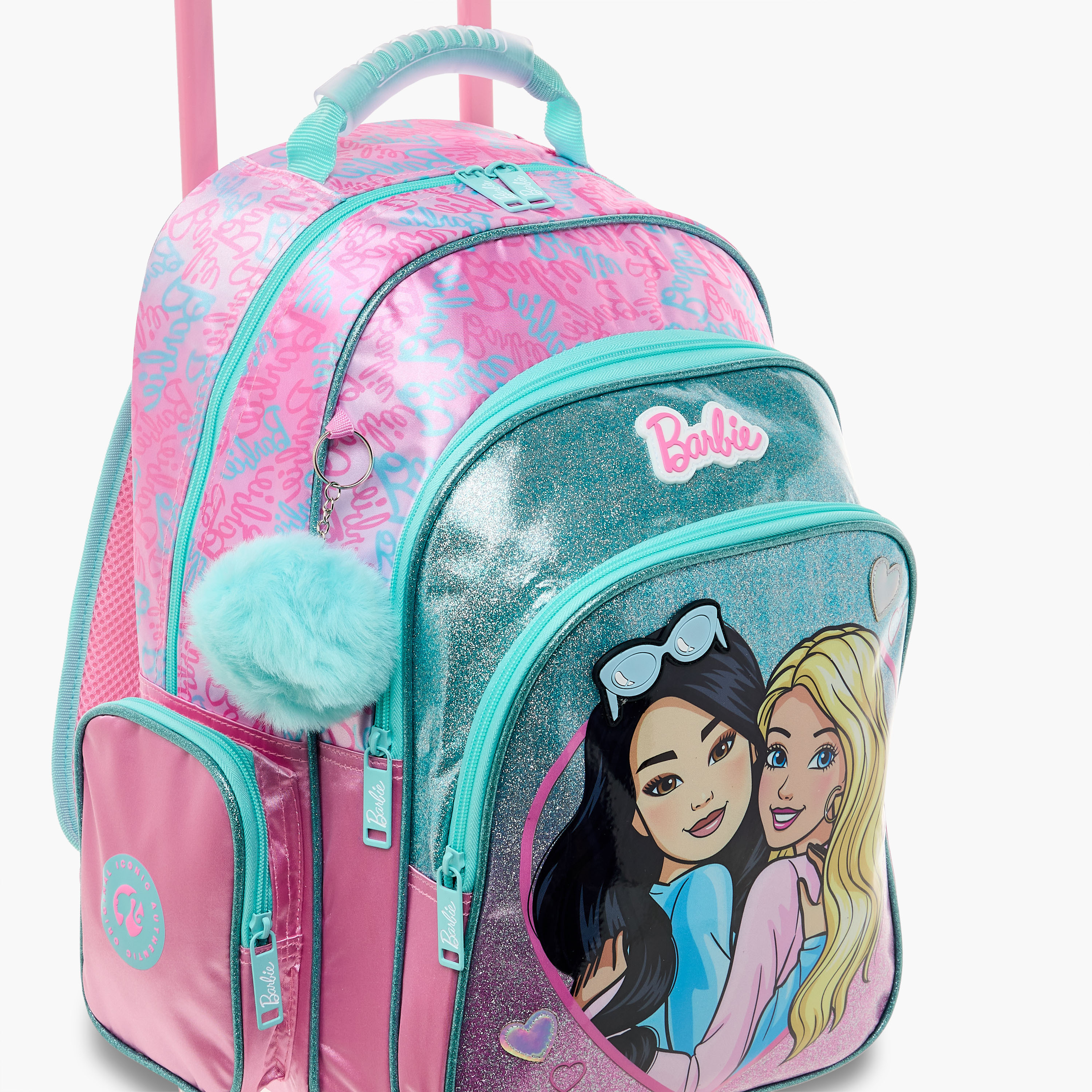 شنطة ظهر ترولي بمقبض قابل للسحب وطبعات - 16 بوصة-school-bagsandbackpacks-trolleybags-image-2