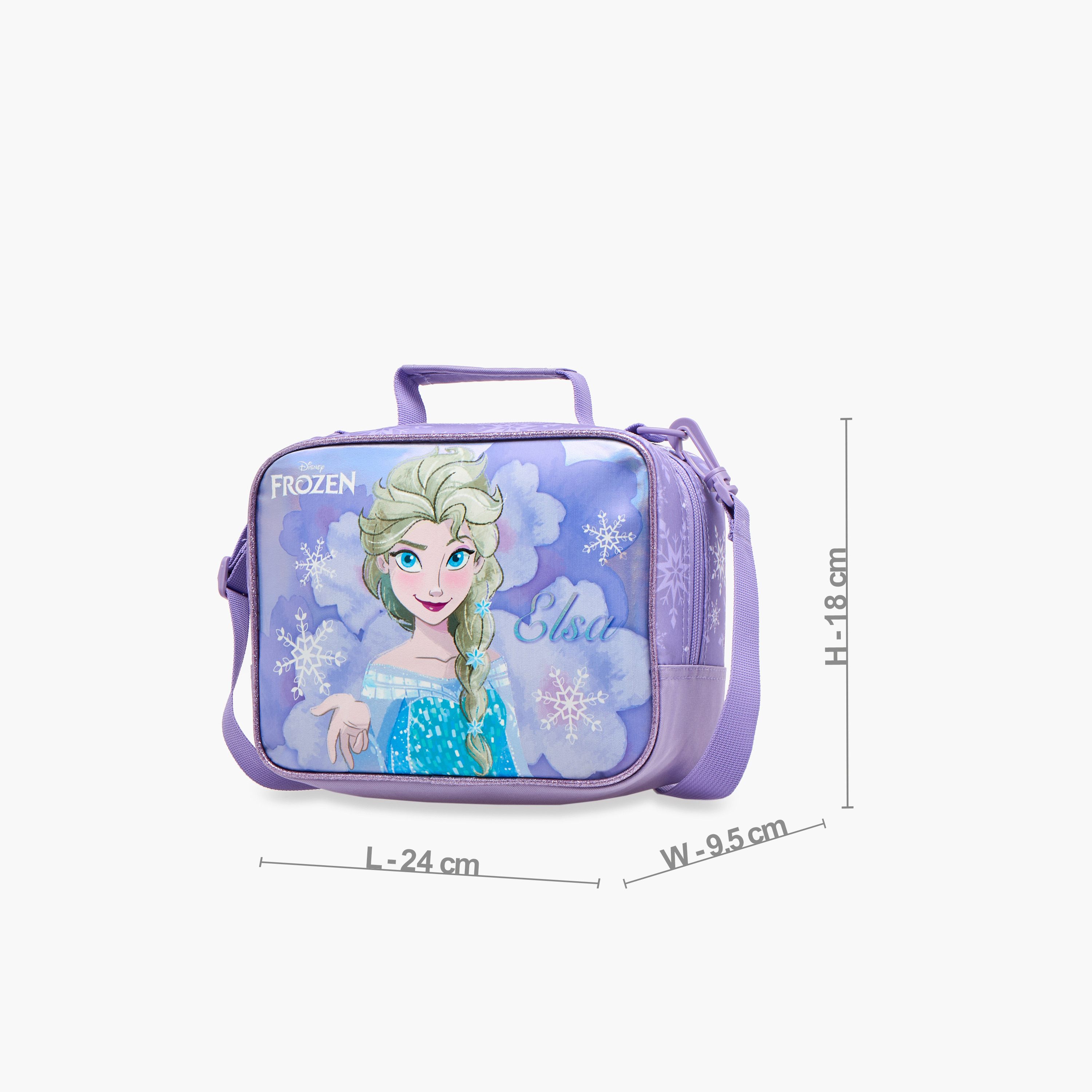 Disney Frozen Print Lunch Bag with Detachable Strap and Zip Closure-school-lunchessentials-lunchbags-image-2