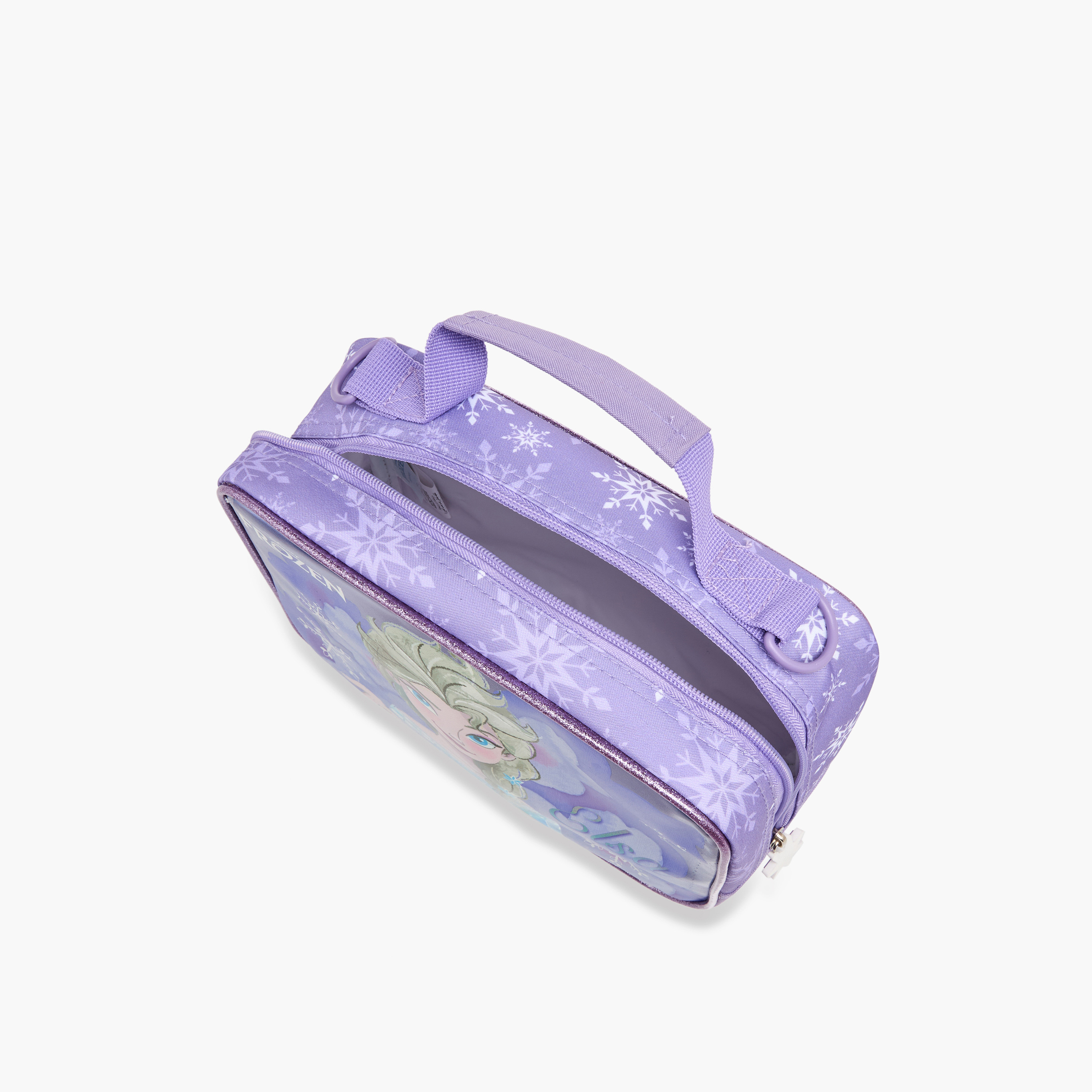 Disney Frozen Print Lunch Bag with Detachable Strap and Zip Closure-school-lunchessentials-lunchbags-image-7