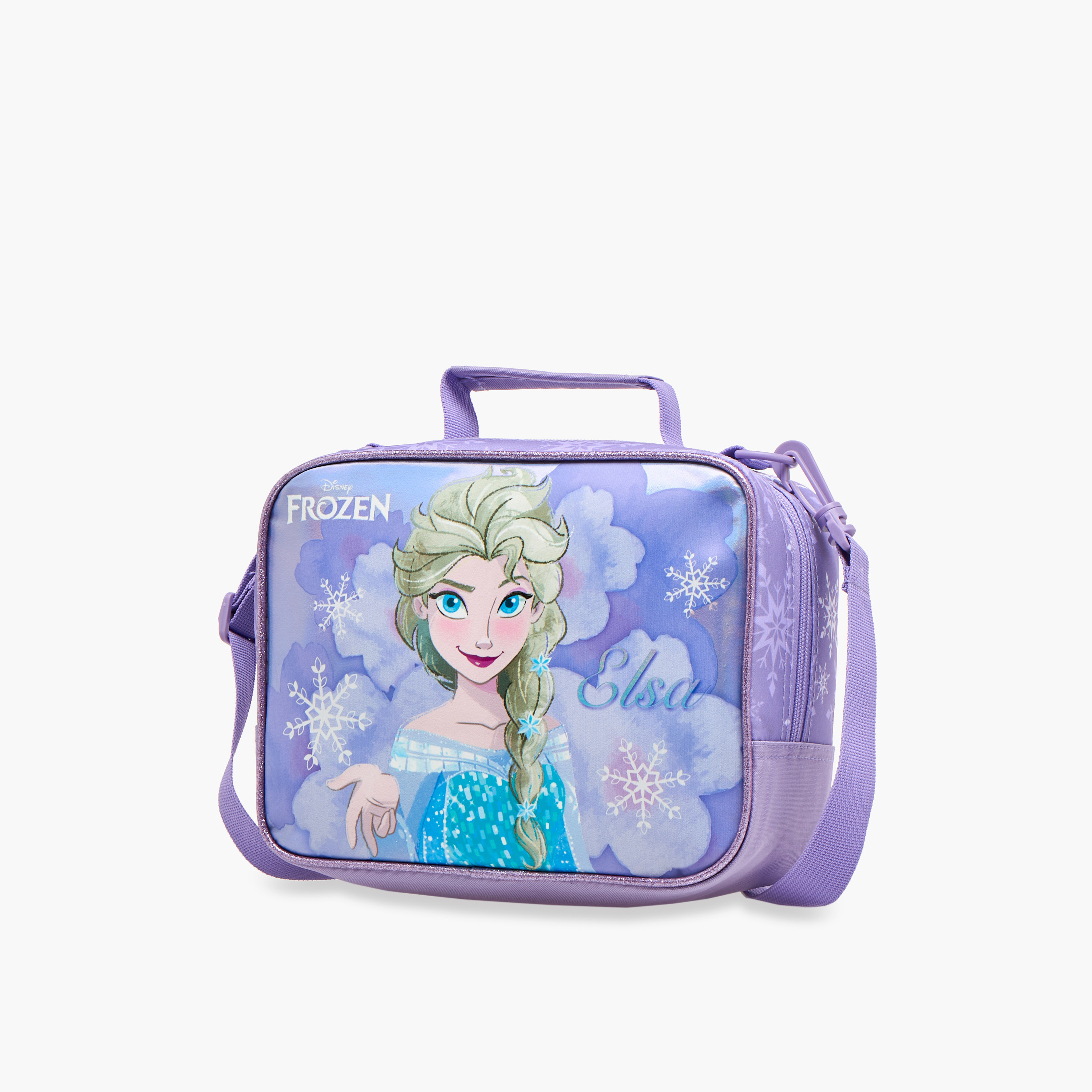 Disney Frozen Print Lunch Bag with Detachable Strap and Zip Closure-school-lunchessentials-lunchbags-image-9