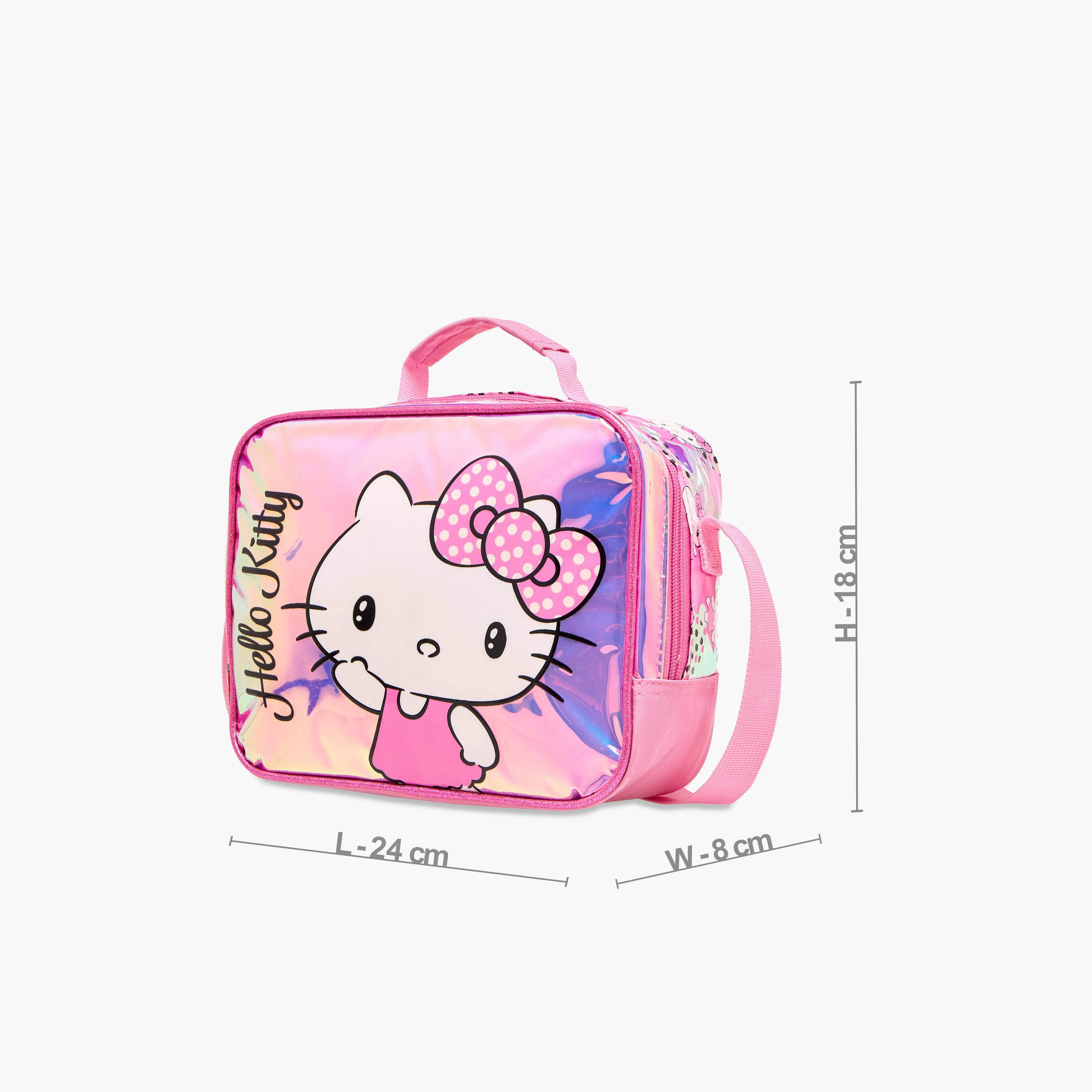 شنطة غداء بطبعات هالو كيتي وحزام قابل للتعديل وسحاب إغلاق-school-lunchessentials-lunchbags-image-2