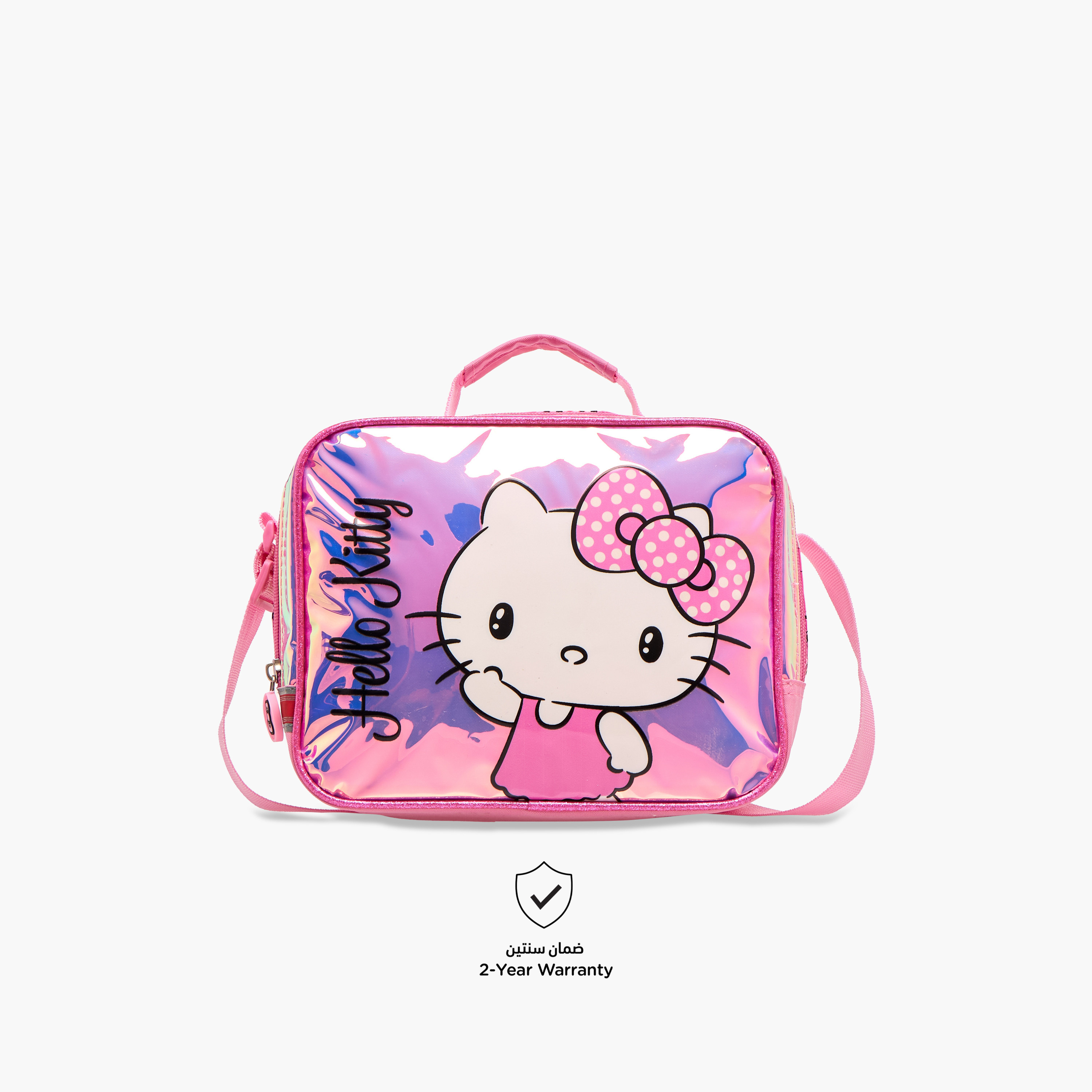 شنطة غداء بطبعات هالو كيتي وحزام قابل للتعديل وسحاب إغلاق-school-lunchessentials-lunchbags-image-4