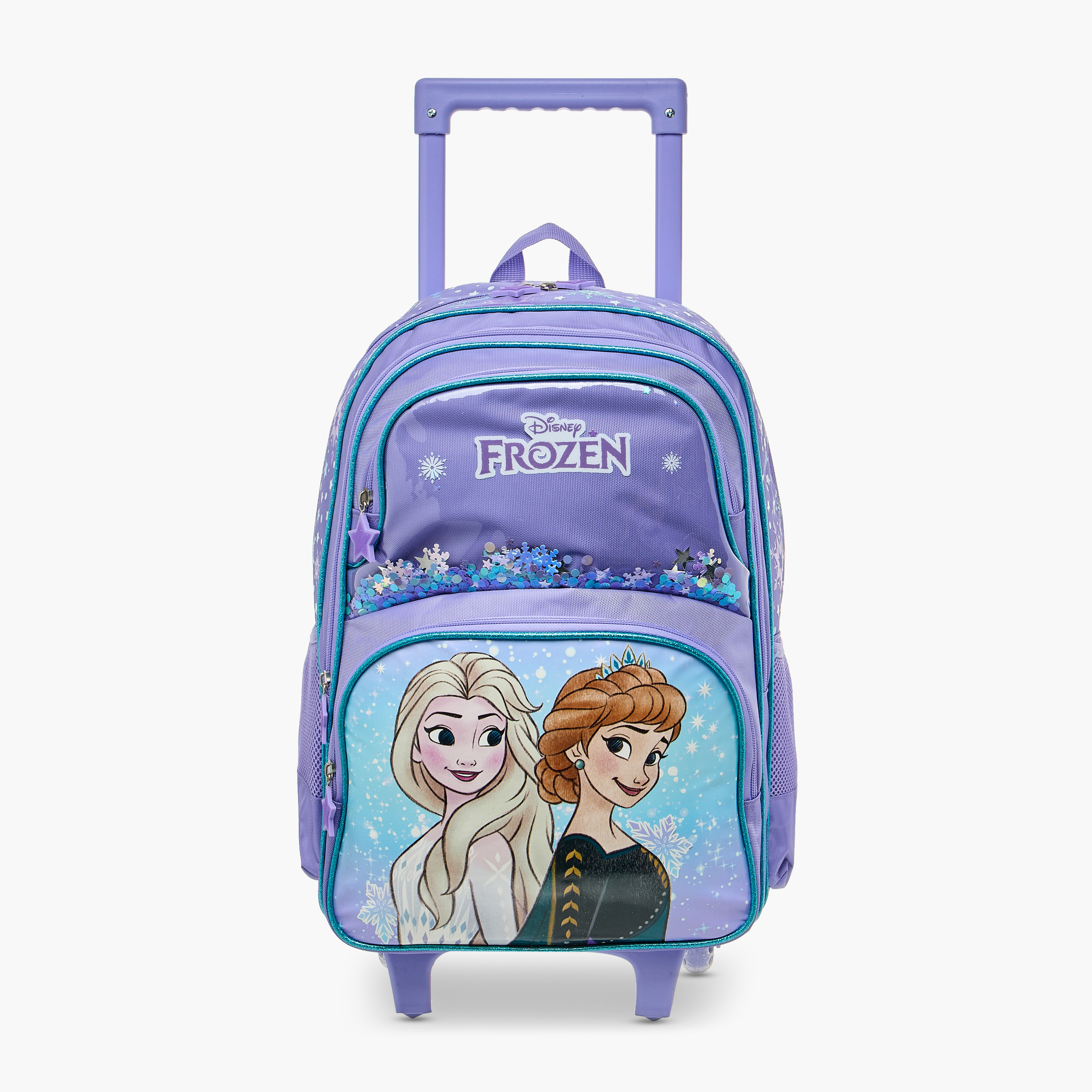Disney Frozen Print Trolley Backpack with Retractable Handle - 16 inches-school-bagsandbackpacks-trolleybags-image-1