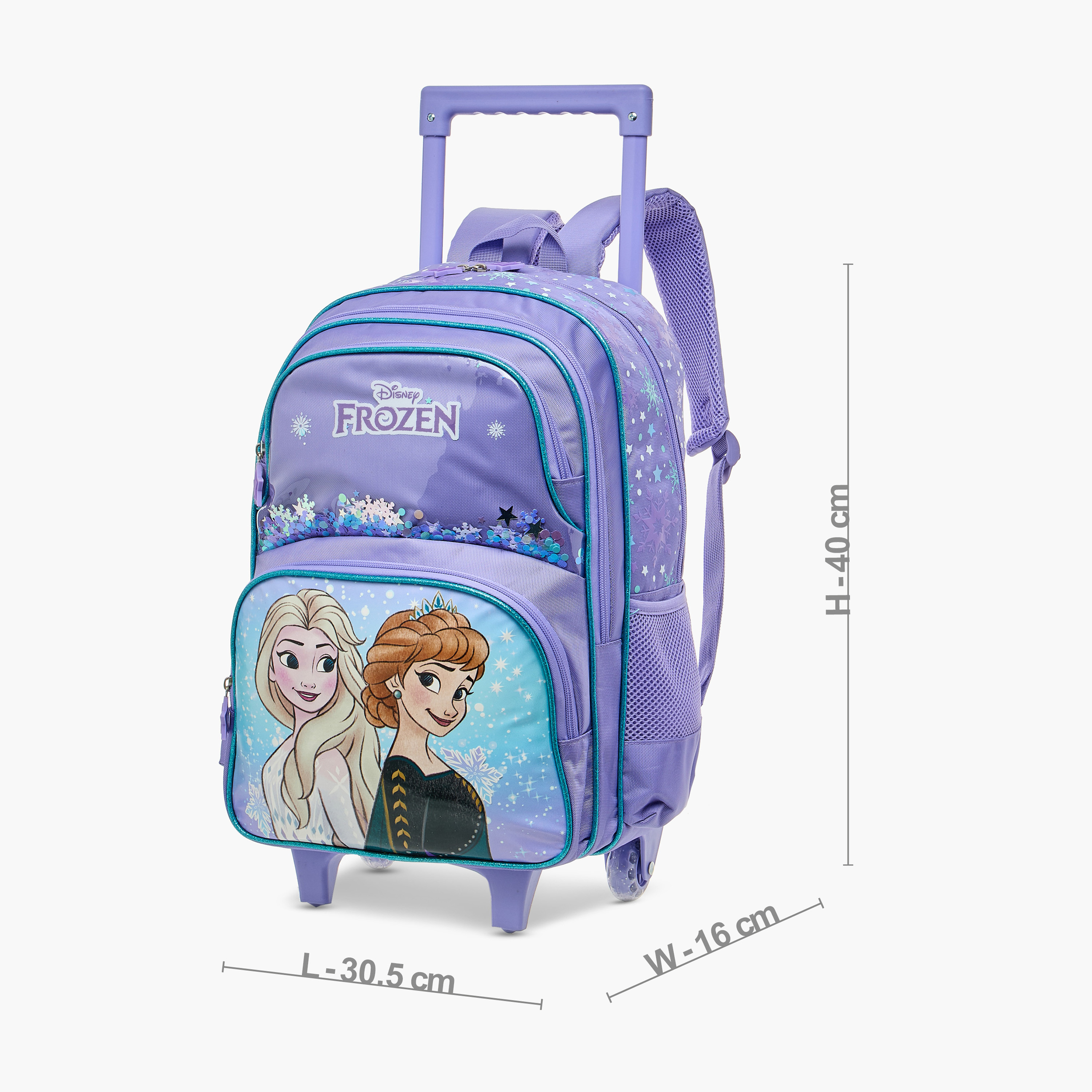 Disney Frozen Print Trolley Backpack with Retractable Handle - 16 inches-school-bagsandbackpacks-trolleybags-image-4