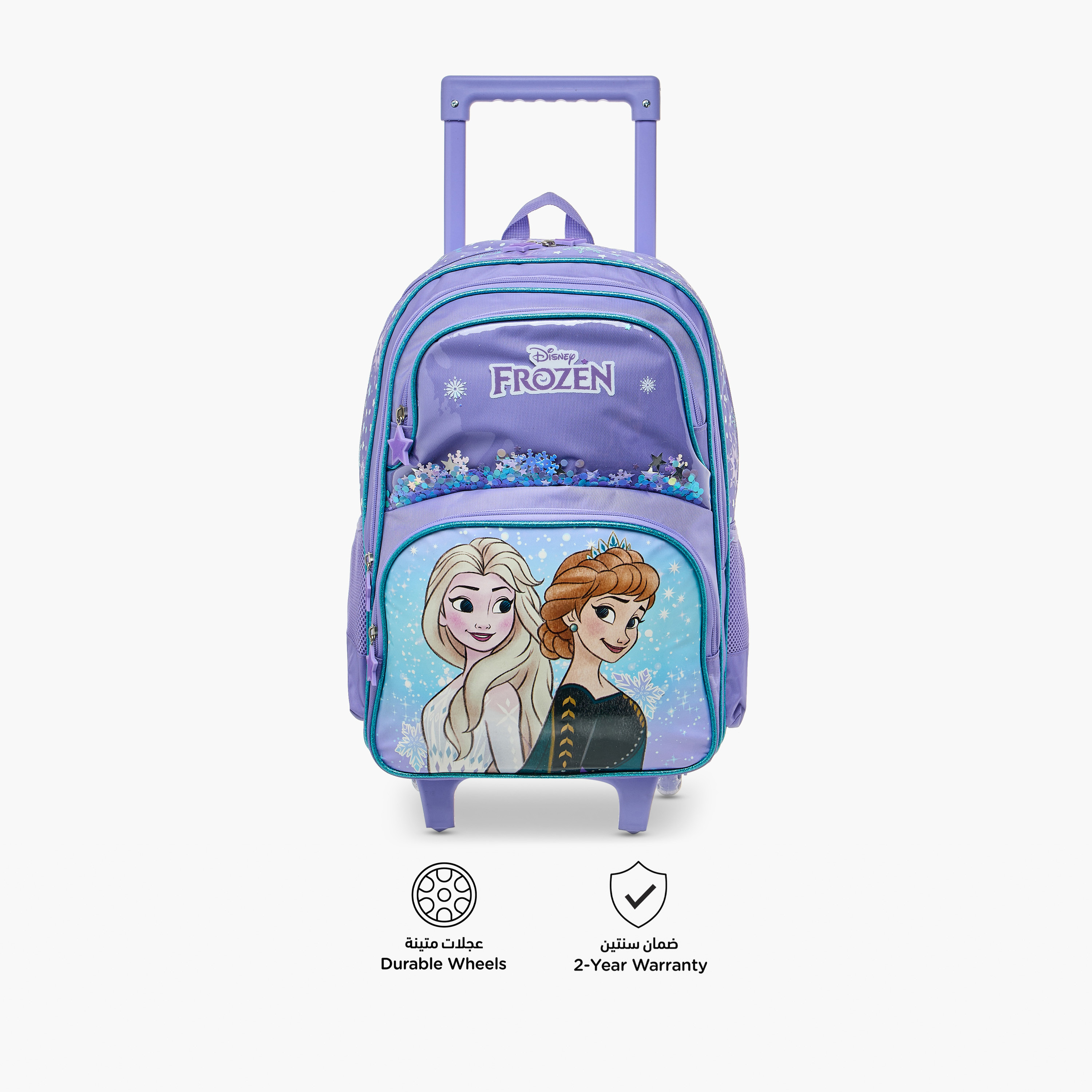 Disney Frozen Print Trolley Backpack with Retractable Handle - 16 inches-school-bagsandbackpacks-trolleybags-image-6