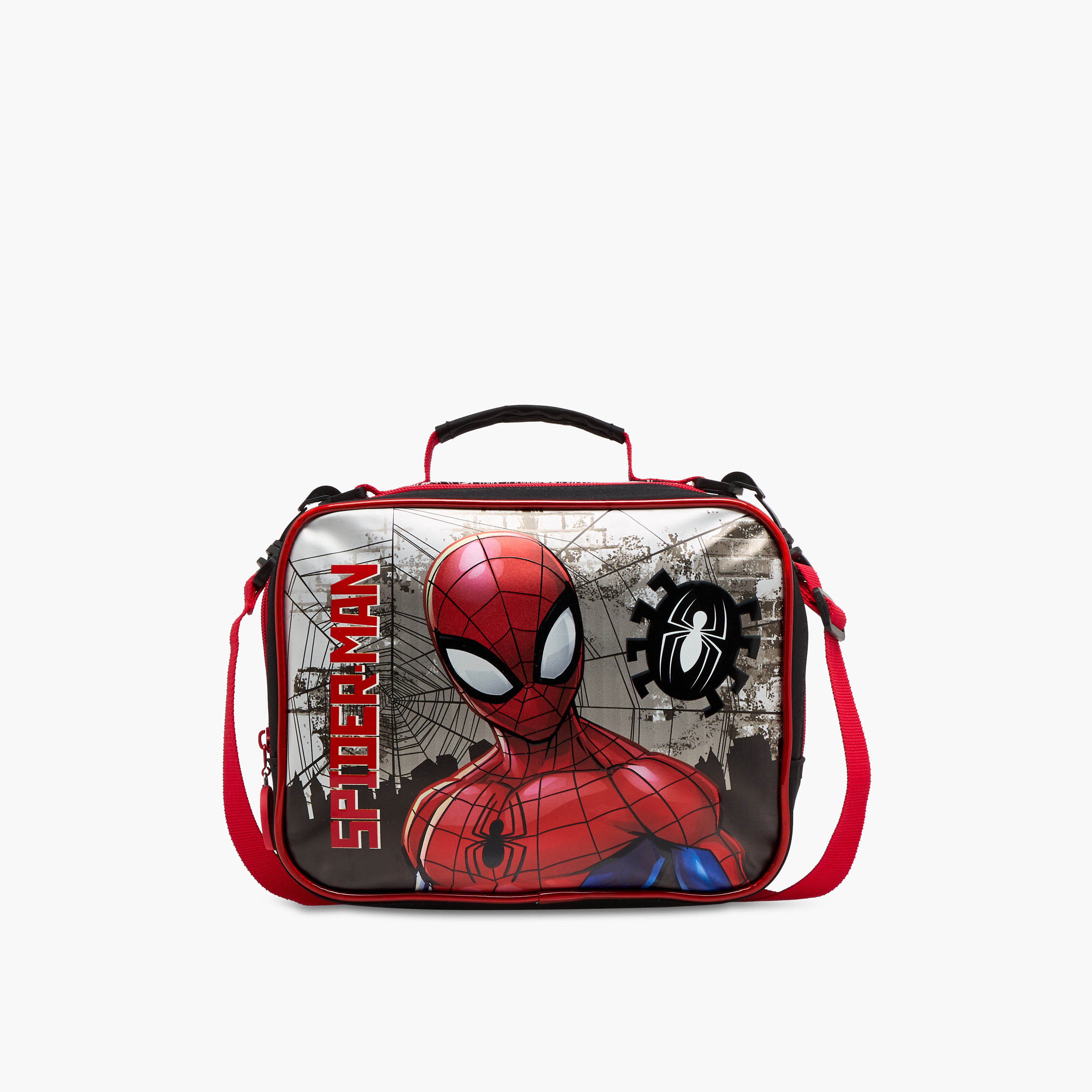 Spider-Man Print Insulated Lunch Bag with Zip Closure-school-lunchessentials-lunchbags-image-1