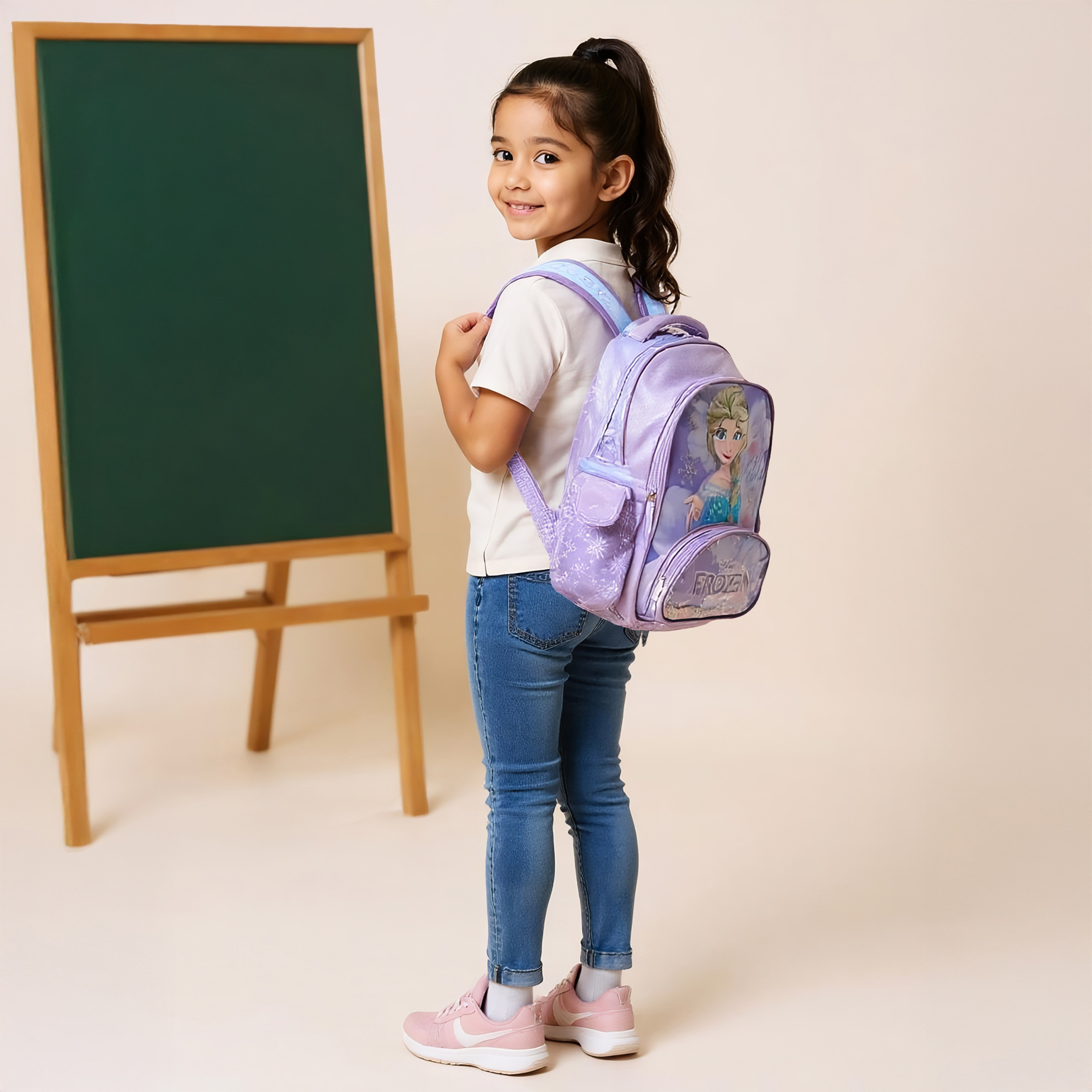 شنطة ظهر بأحزمة قابلة للتعديل وسحاب إغلاق وطبعات فروزن من ديزني - 16 بوصة-school-bagsandbackpacks-backpacks-image-9